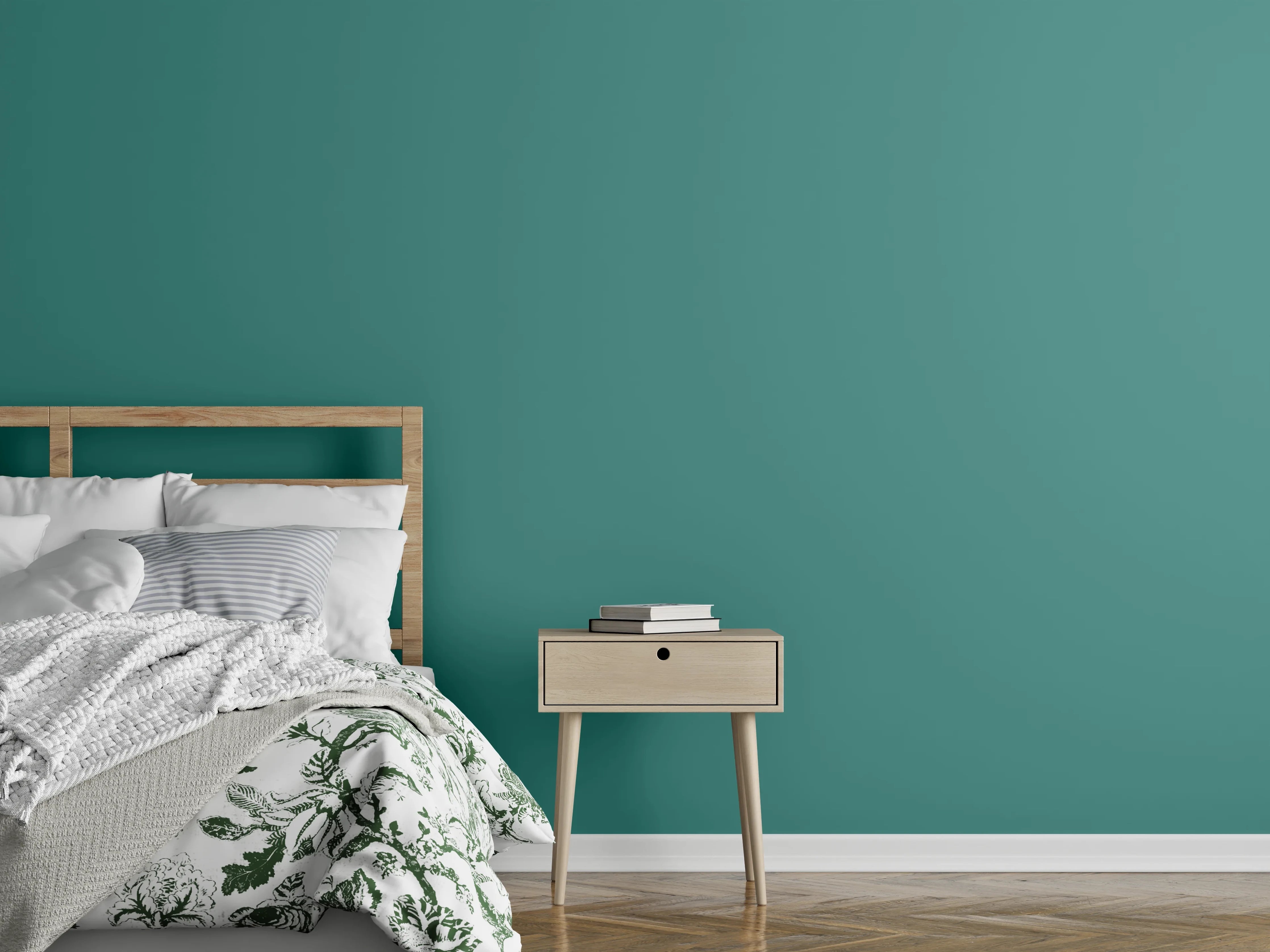 Wandverkleidung Schlafzimmer - RAL 6033 (Minttürkis)