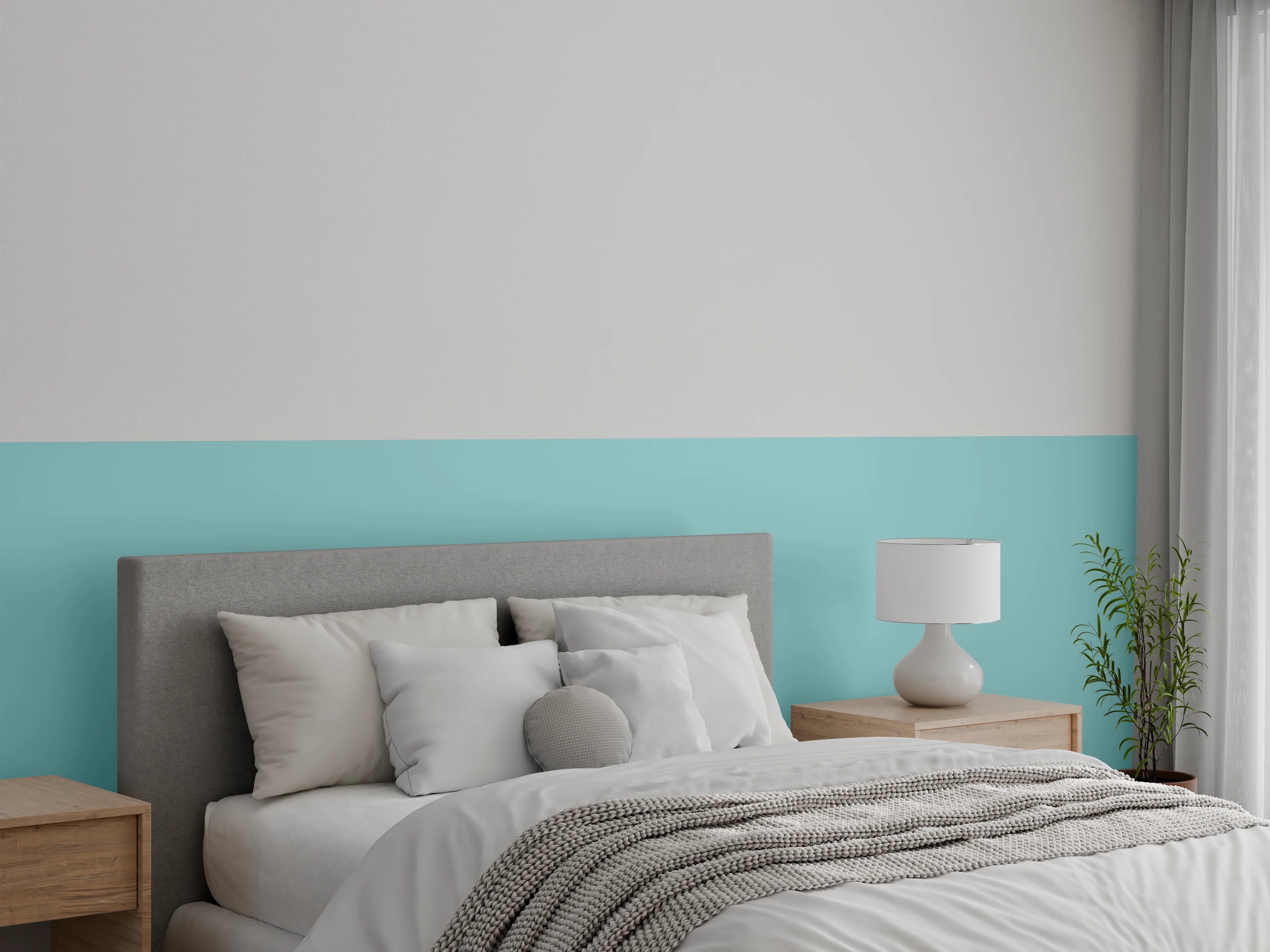 Wandverkleidung Schlafzimmer - RAL 6034 (Pastell-Türkis)