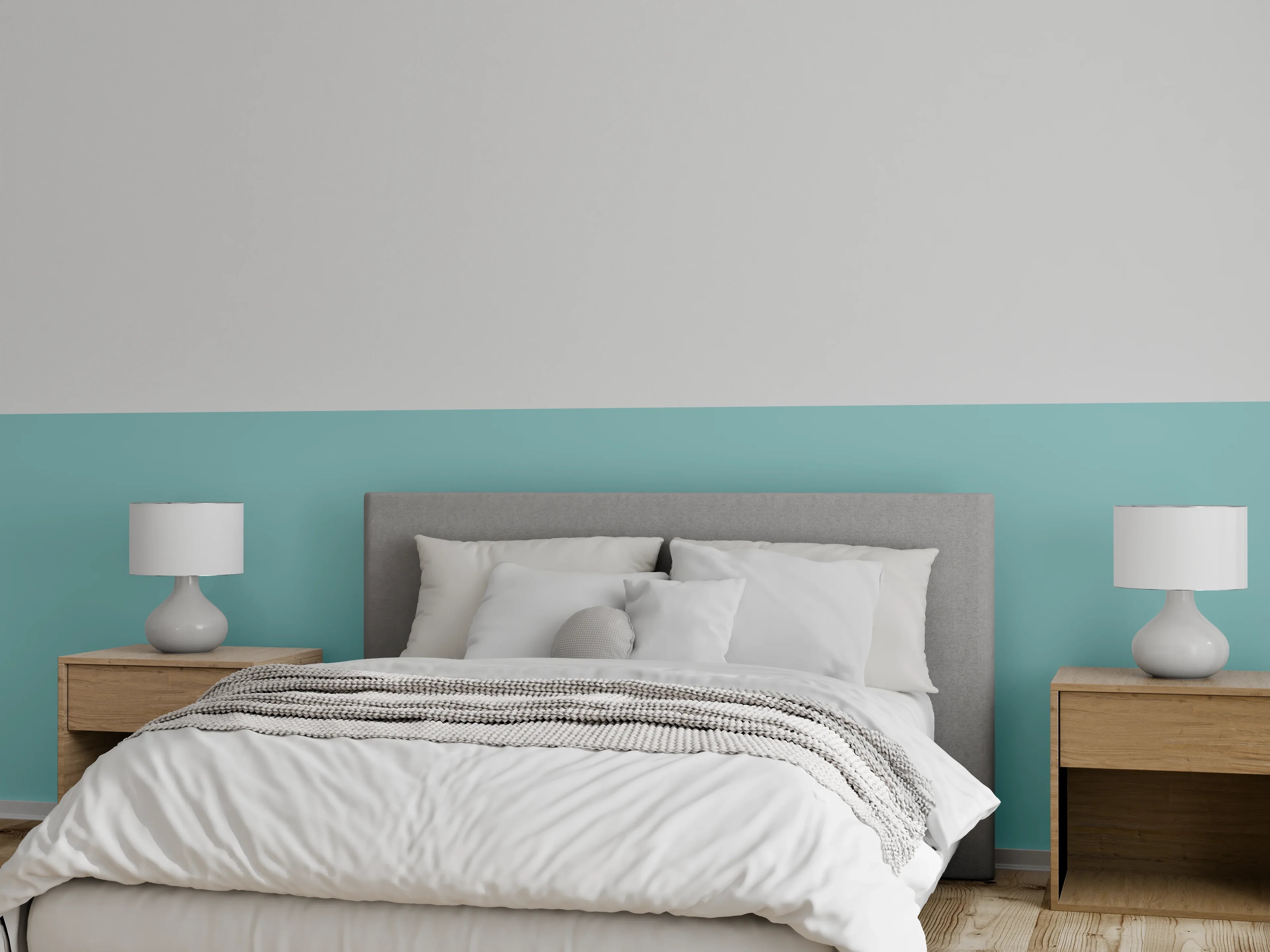 Wandverkleidung Schlafzimmer - RAL 6034 (Pastell-Türkis)