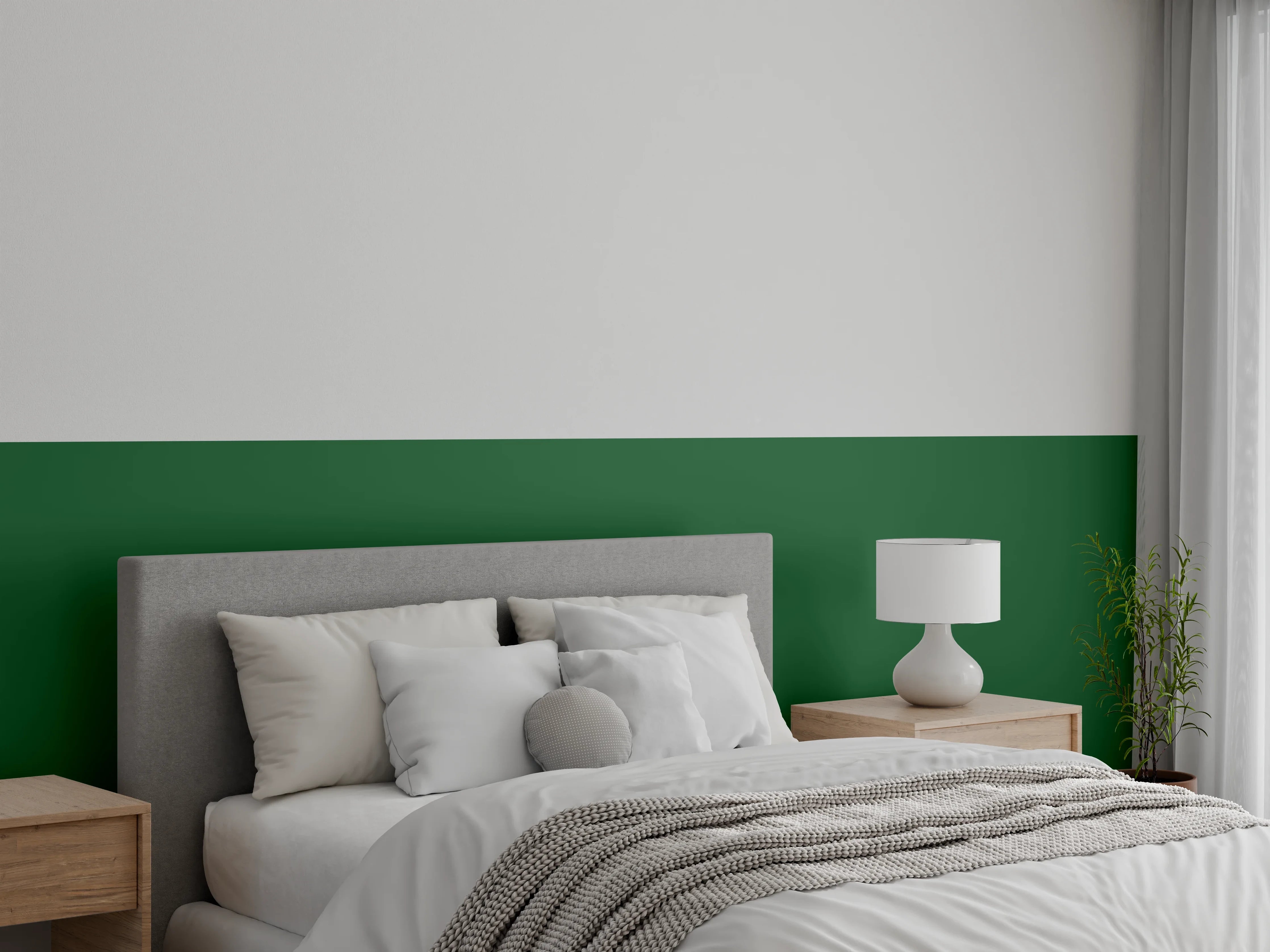 Wandverkleidung Schlafzimmer - RAL 6035 (Perlgrün)