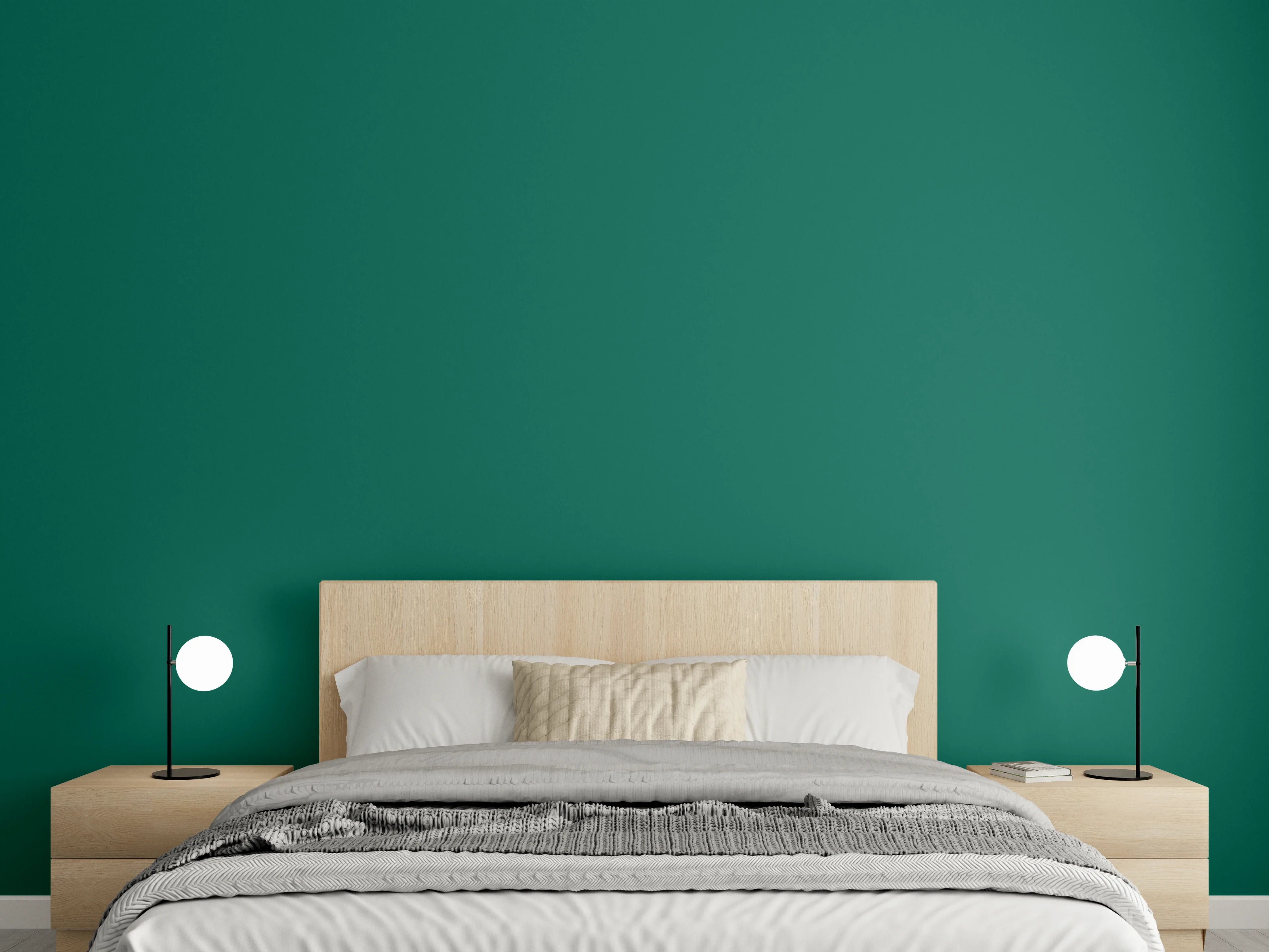 Wandverkleidung Schlafzimmer - RAL 6036 (Perlopalgrün)