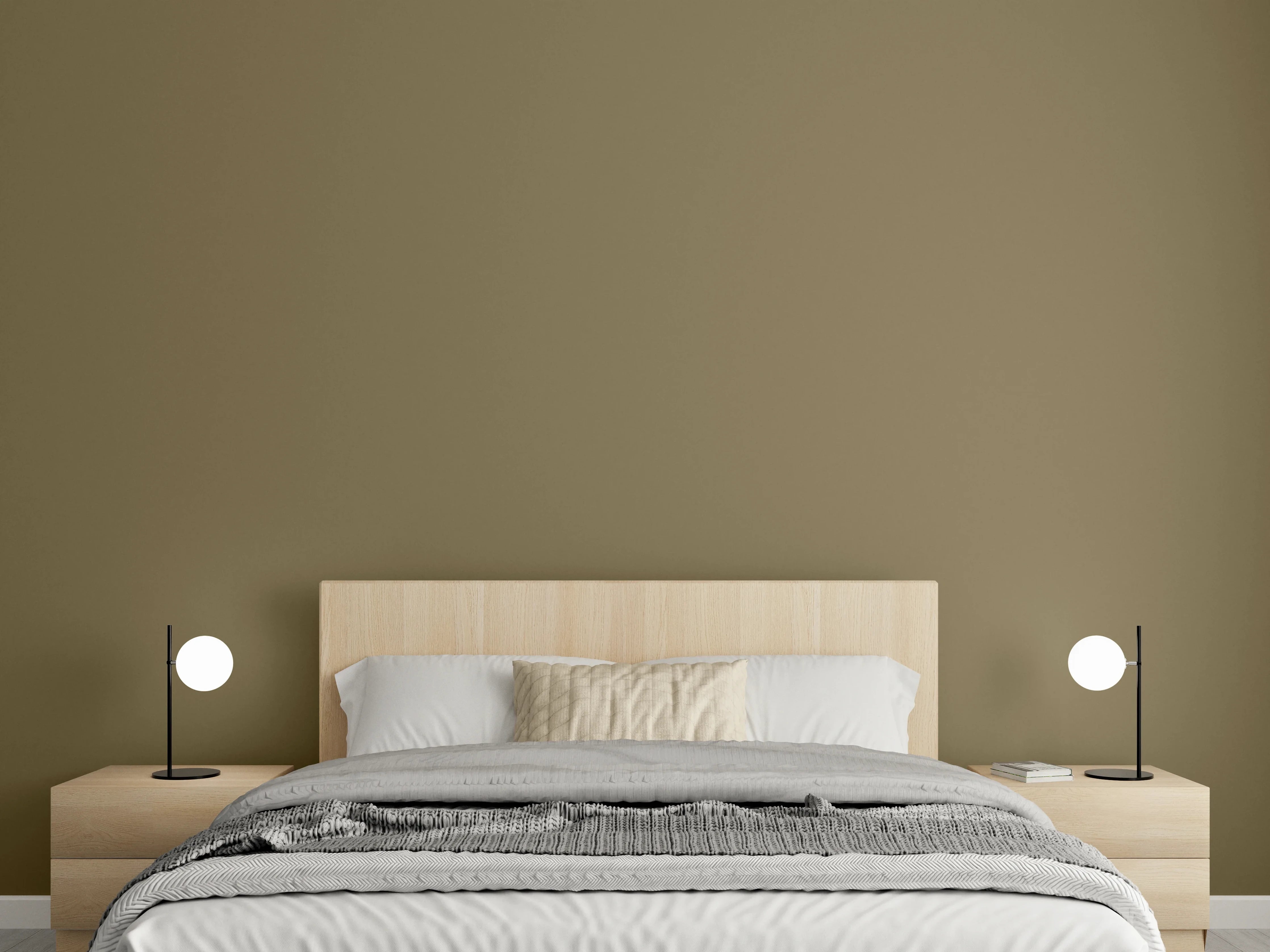 Wandverkleidung Schlafzimmer - RAL 7008 (Khaki grau)