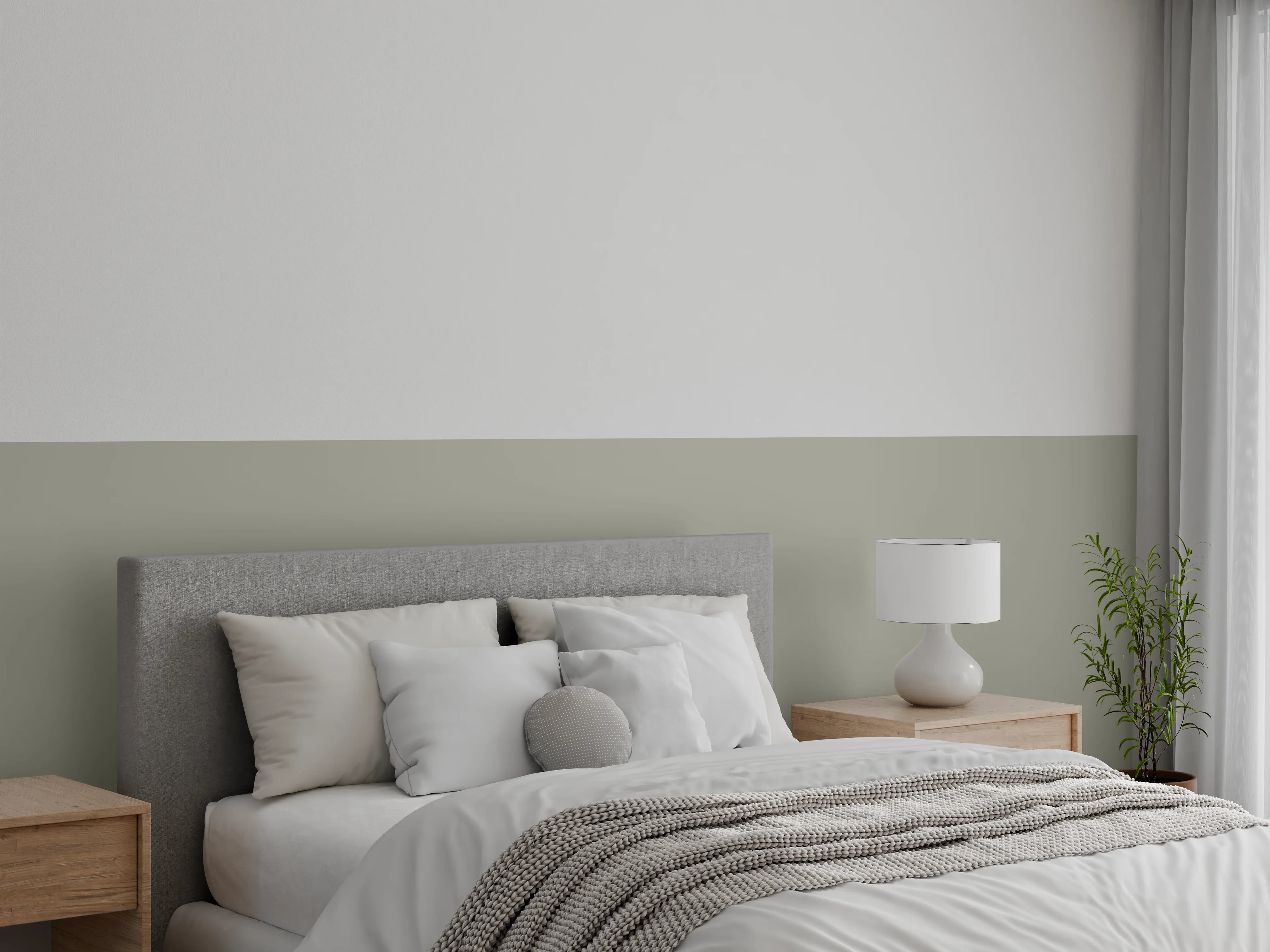 Wandverkleidung Schlafzimmer - RAL 7030 (Steingrau)