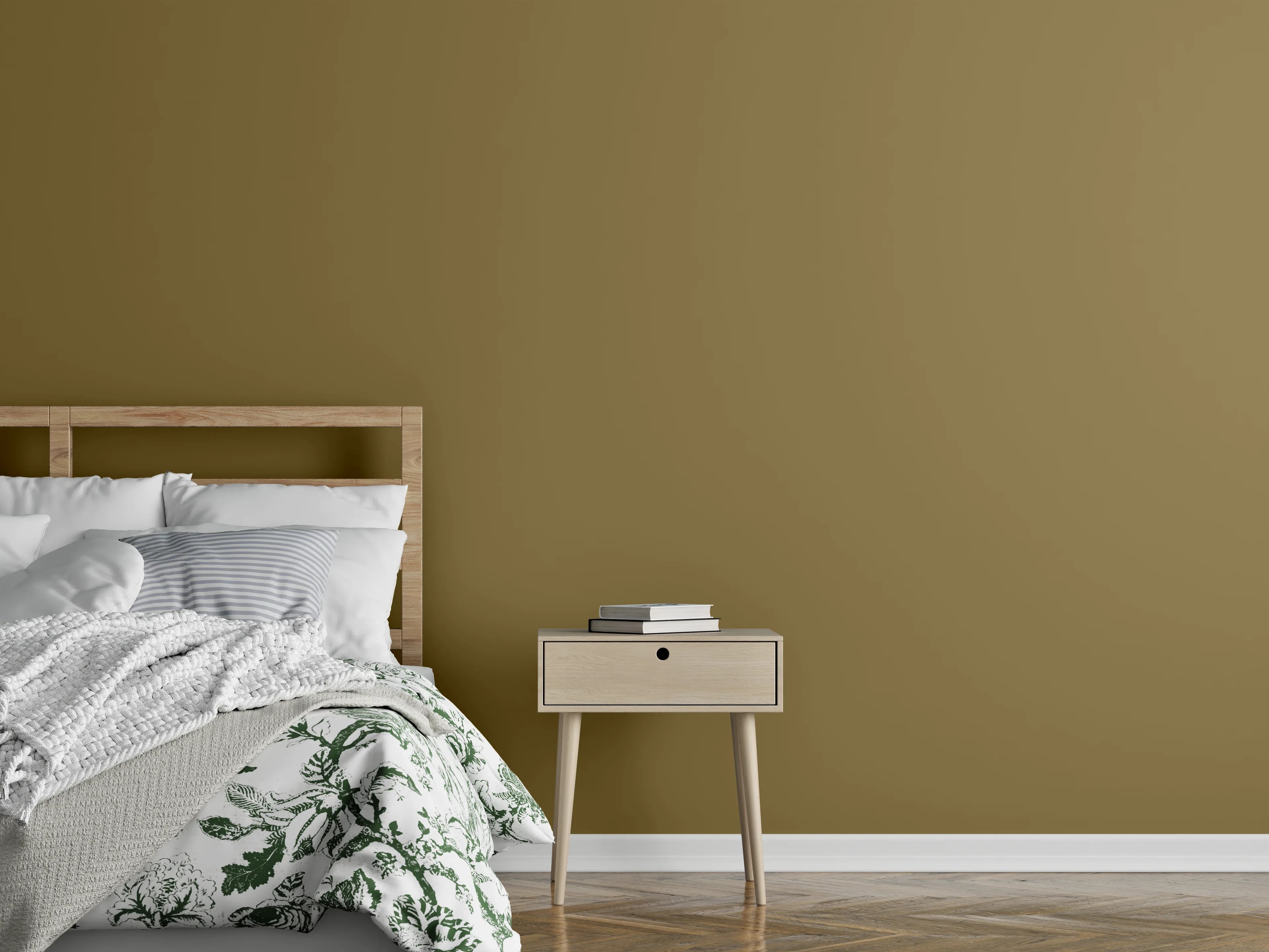 Wandverkleidung Schlafzimmer - RAL 8000 (Grünbraun)