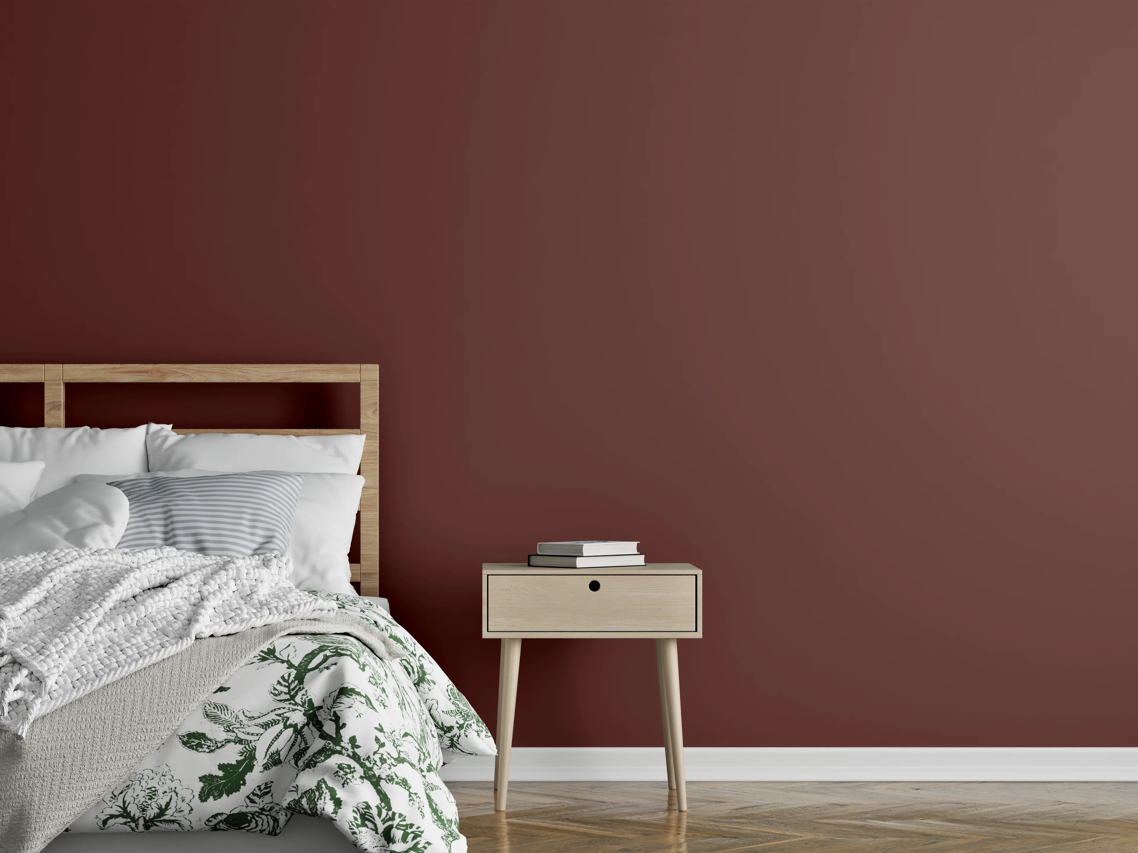 Wandverkleidung Schlafzimmer - RAL 8012 (Rotbraun)