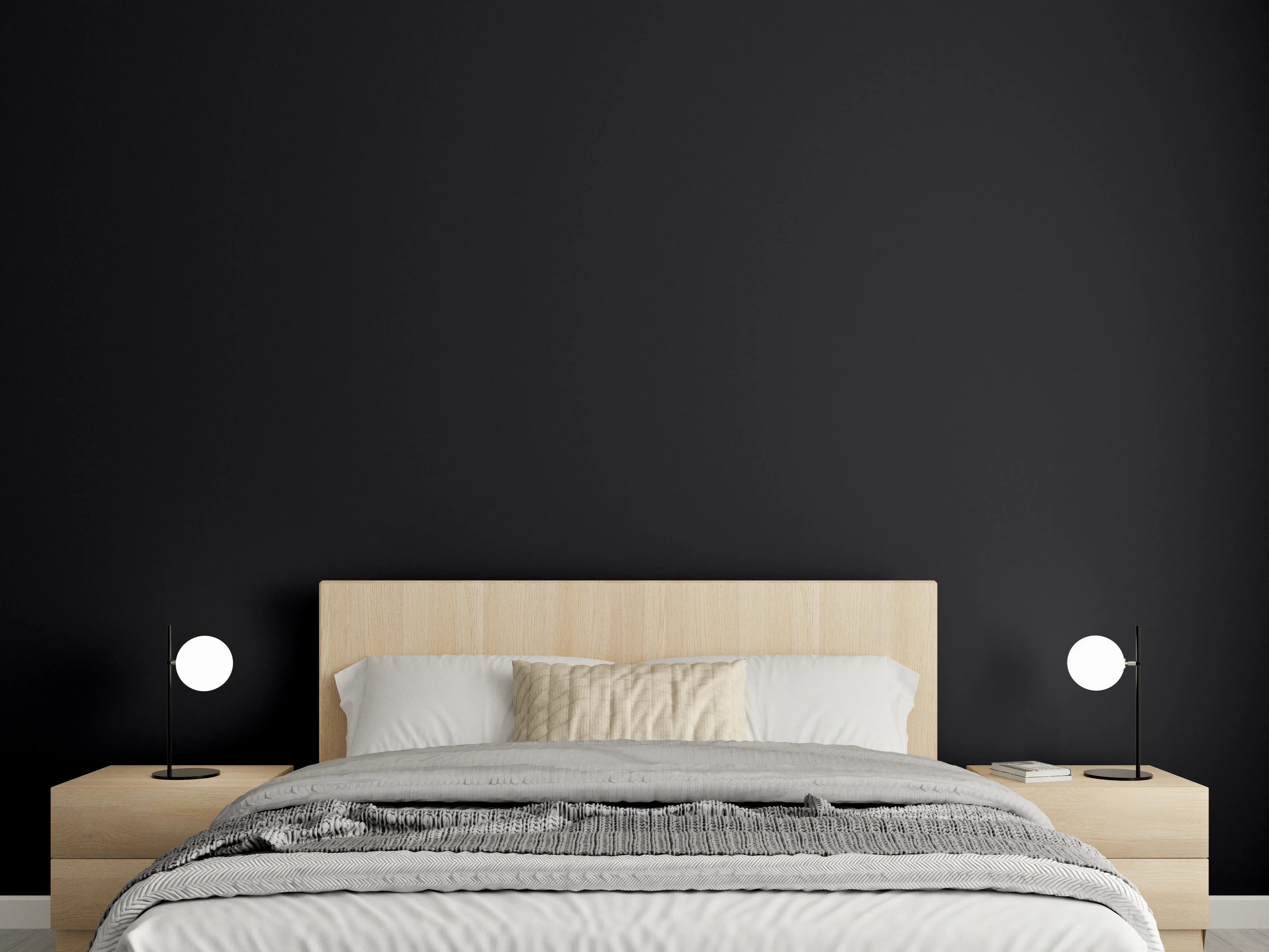 Wandverkleidung Schlafzimmer - RAL 9005 (Tiefschwarz)