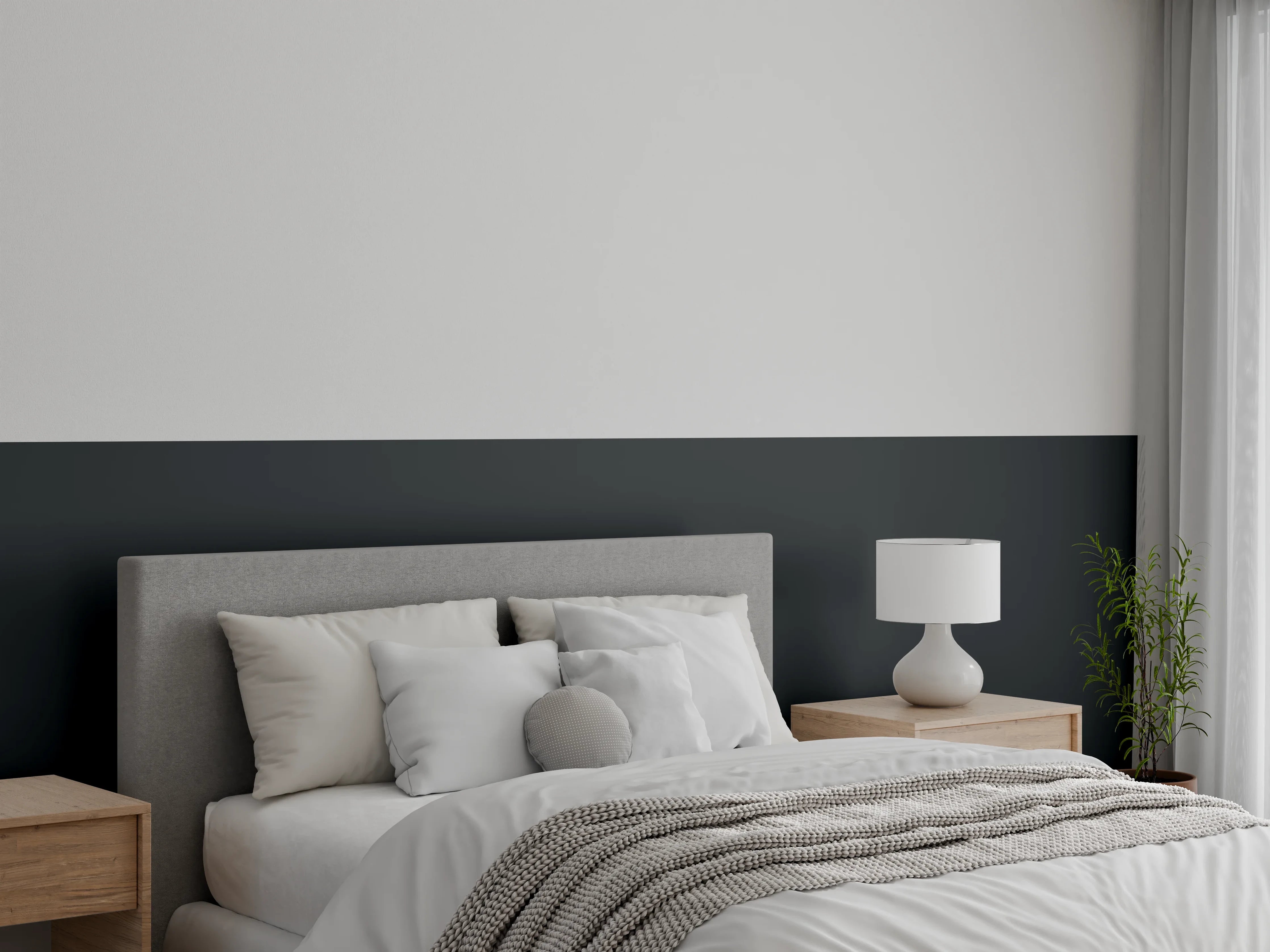 Wandverkleidung Schlafzimmer - RAL 9011 (Graphitschwarz)