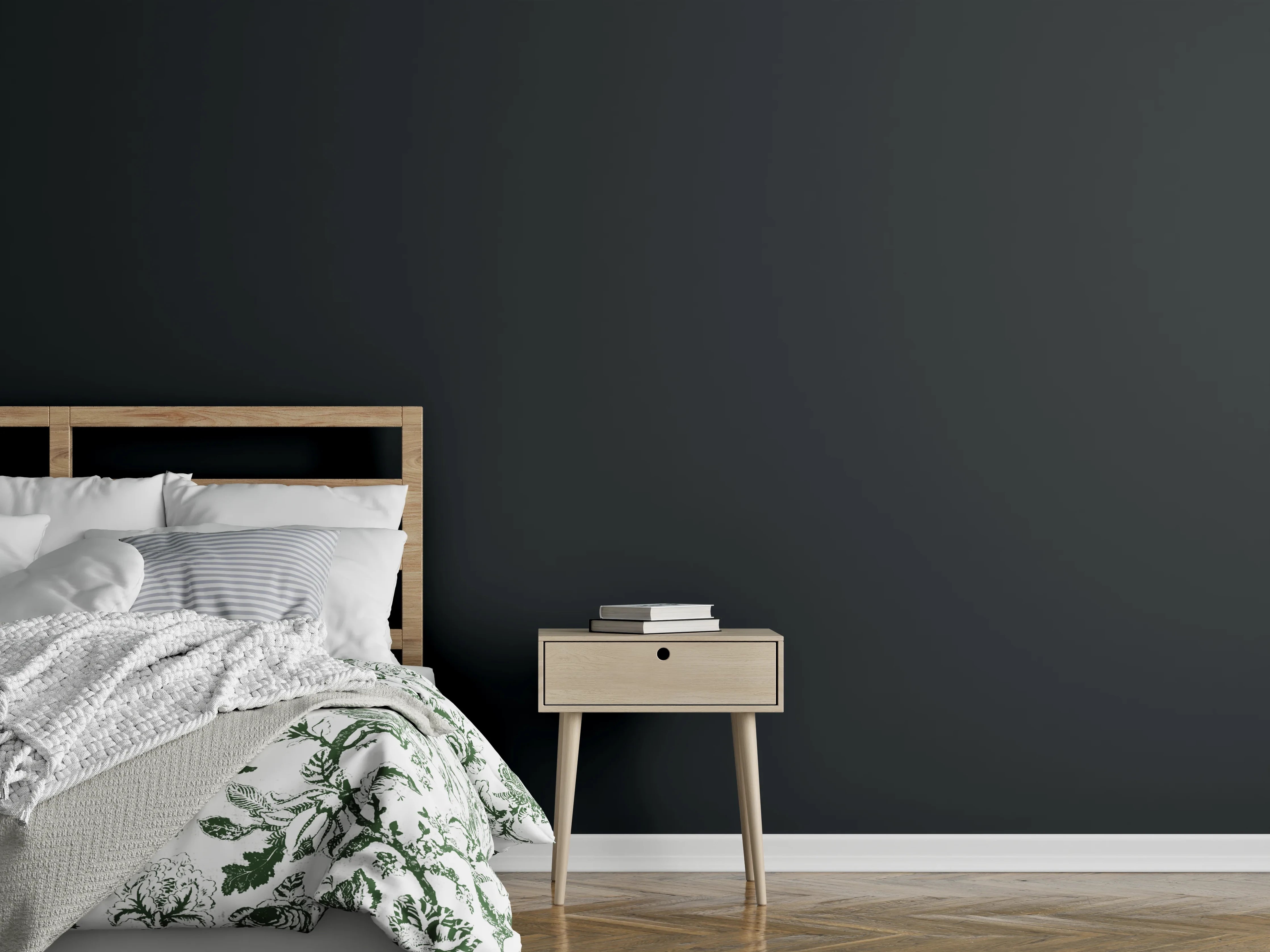 Wandverkleidung Schlafzimmer - RAL 9011 (Graphitschwarz)