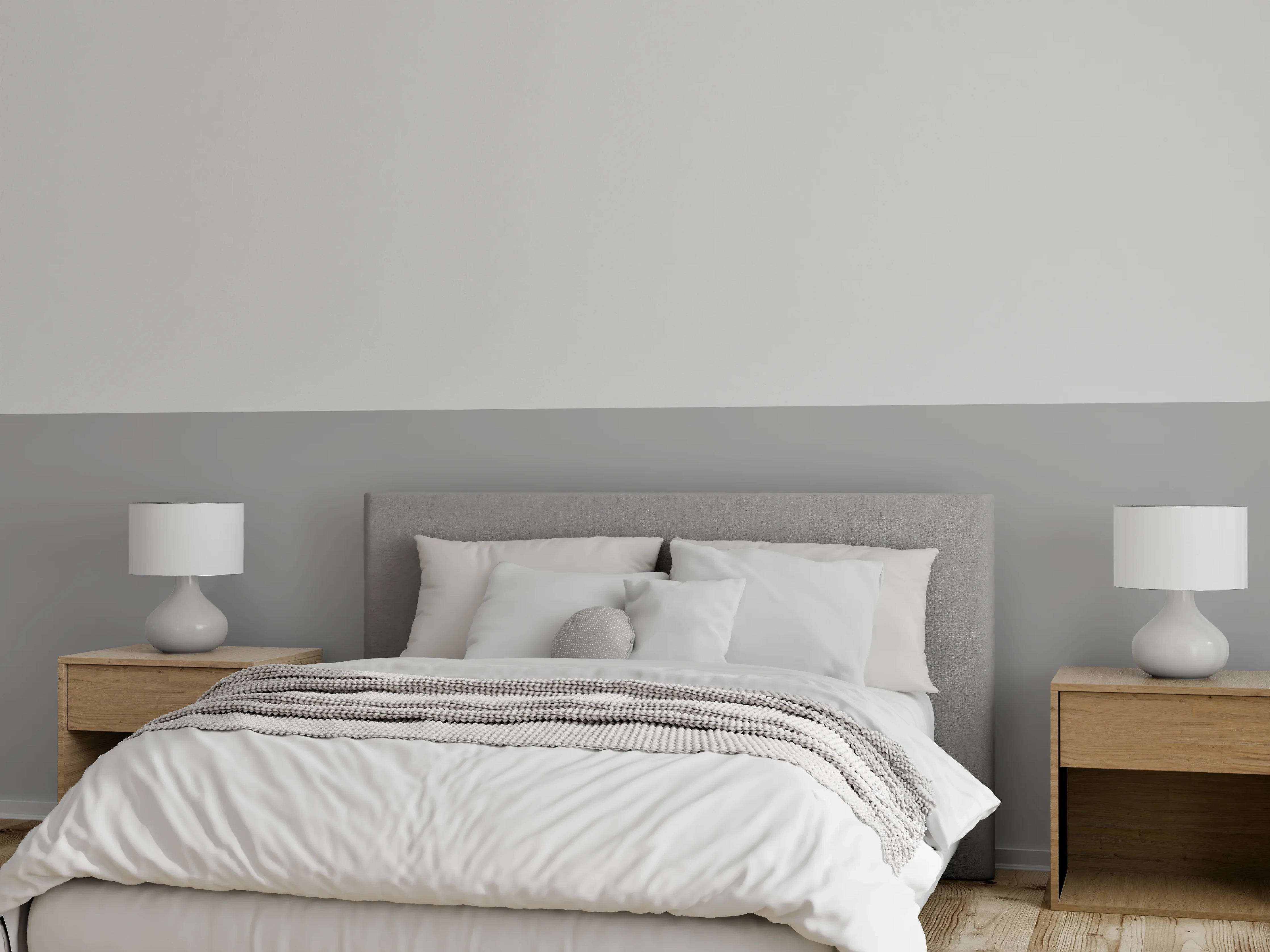 Wandverkleidung Schlafzimmer - RAL 9022 (Perlhellgrau)