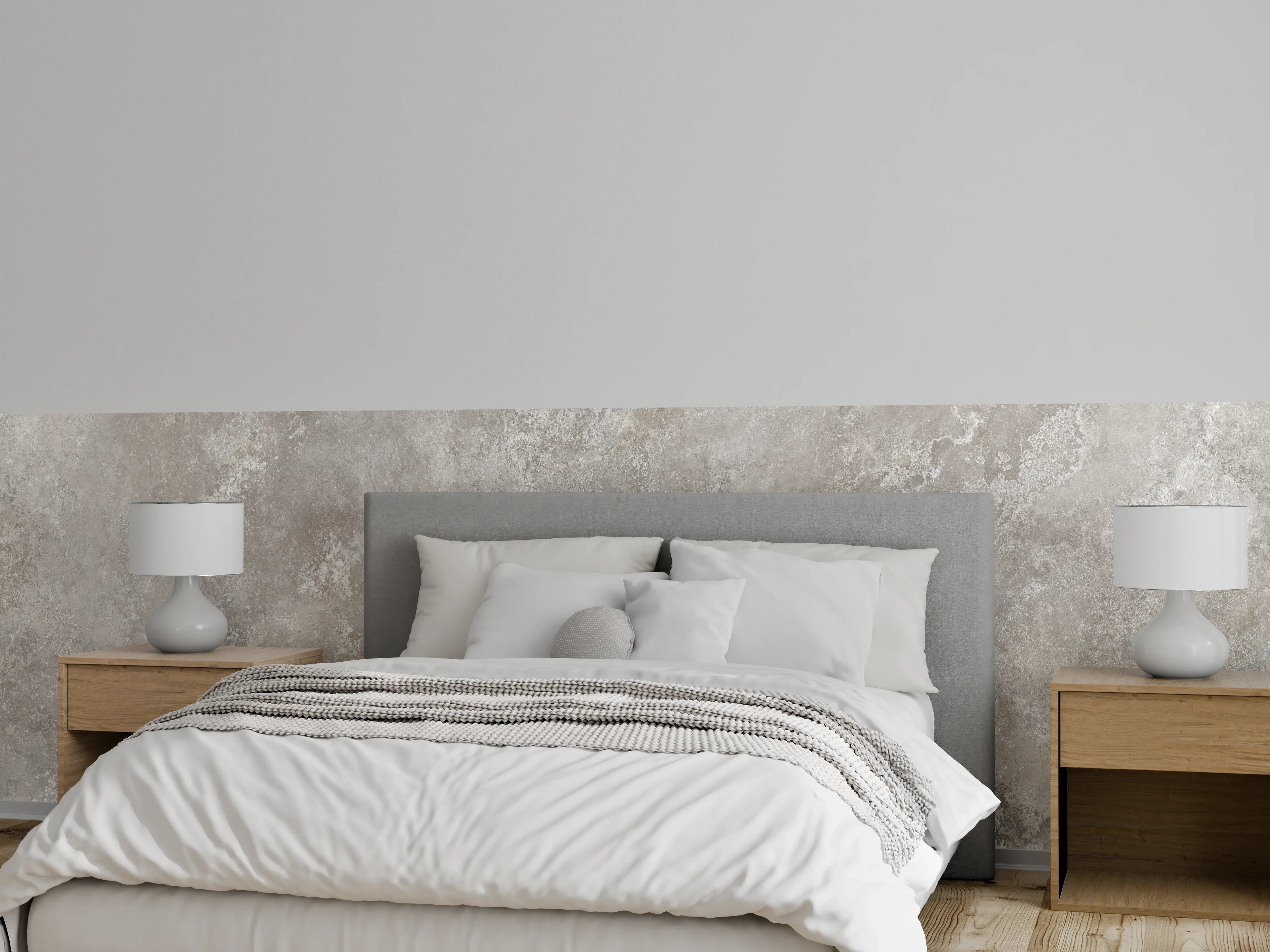 Wandverkleidung Schlafzimmer - Raue Zement Struktur