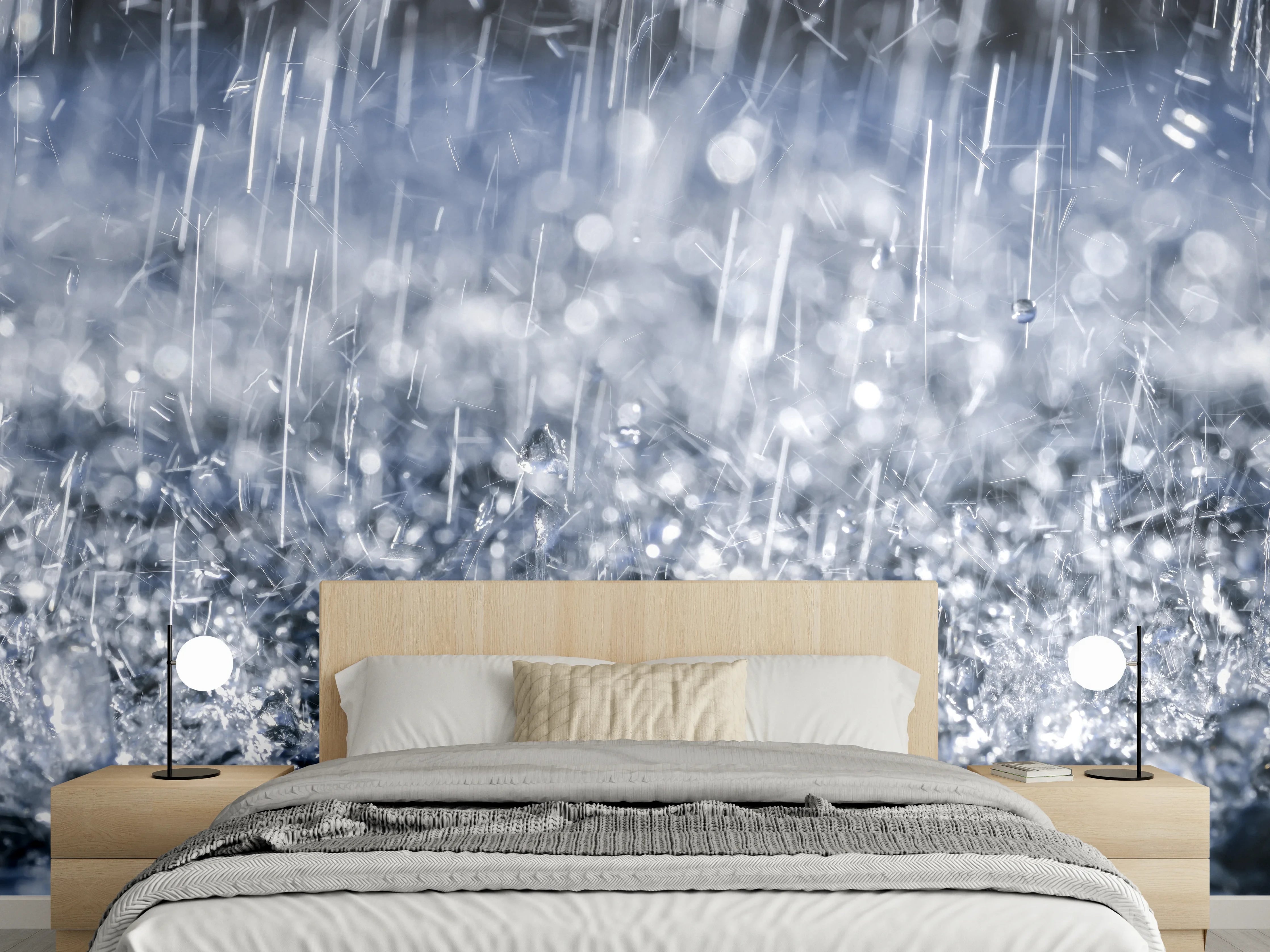 Wandverkleidung Schlafzimmer - Regentropfen im Detail