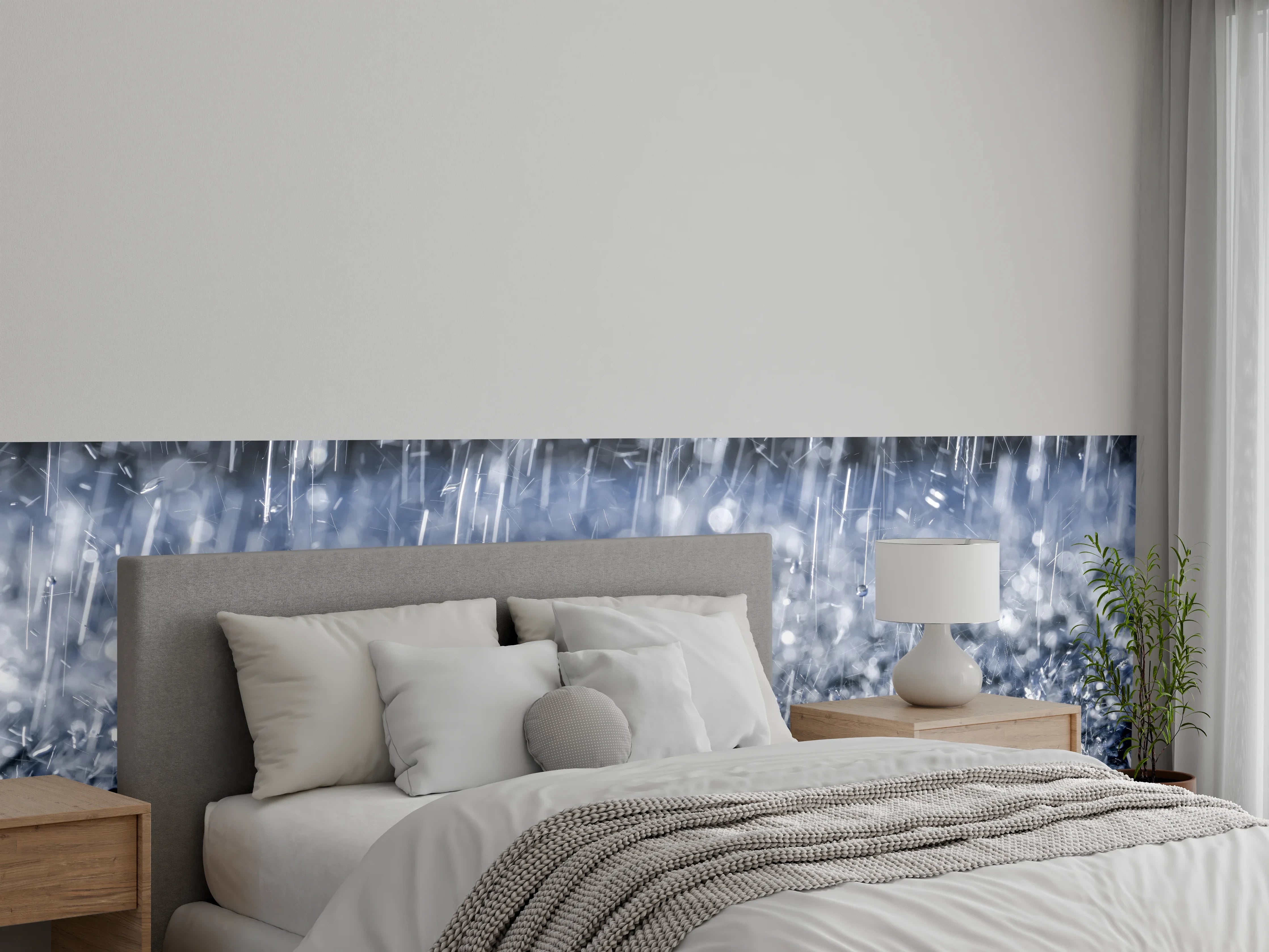Wandverkleidung Schlafzimmer - Regentropfen im Detail