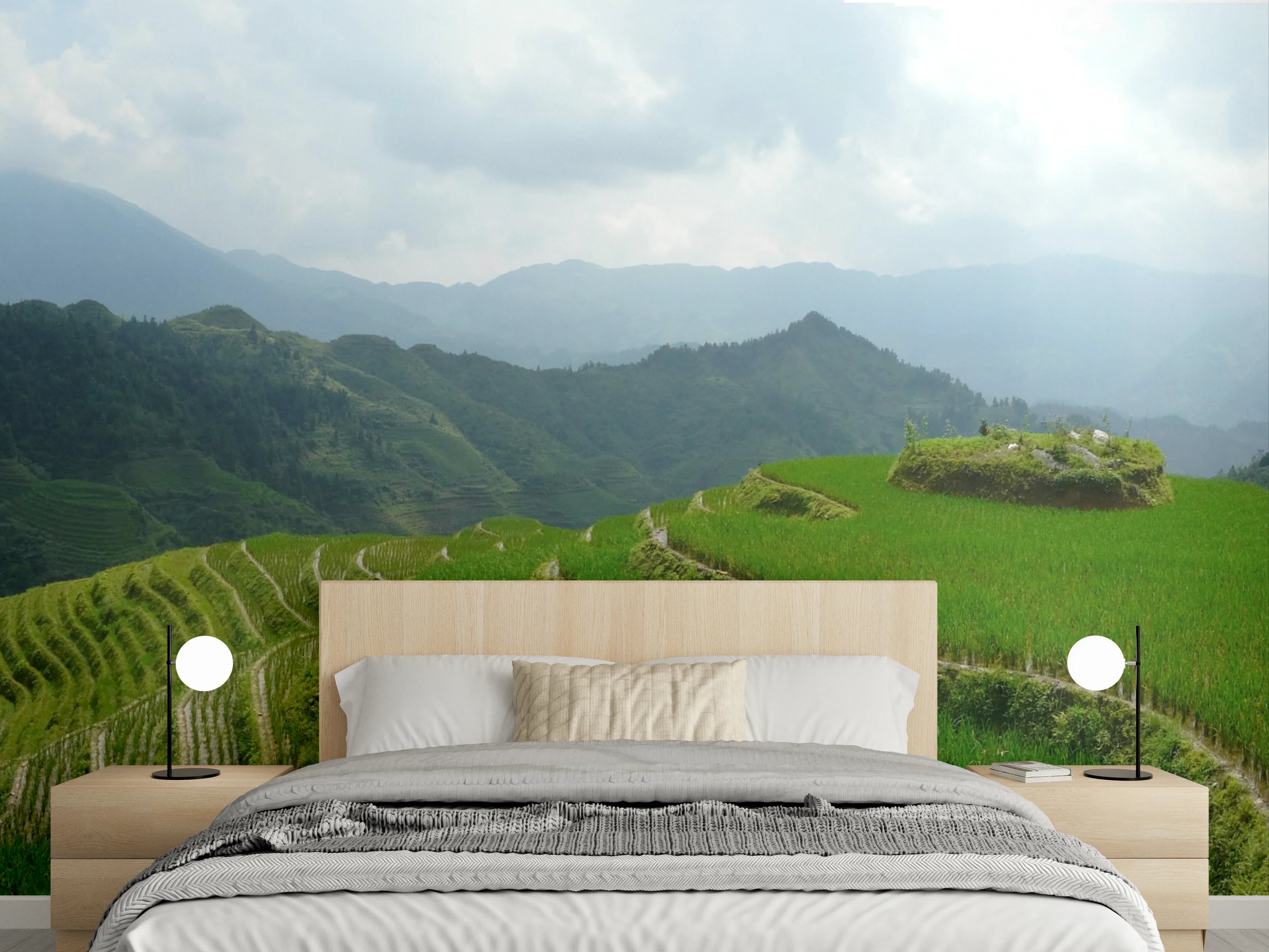 Wandverkleidung Schlafzimmer - Reisterrassen Panorama Landschaft Natur