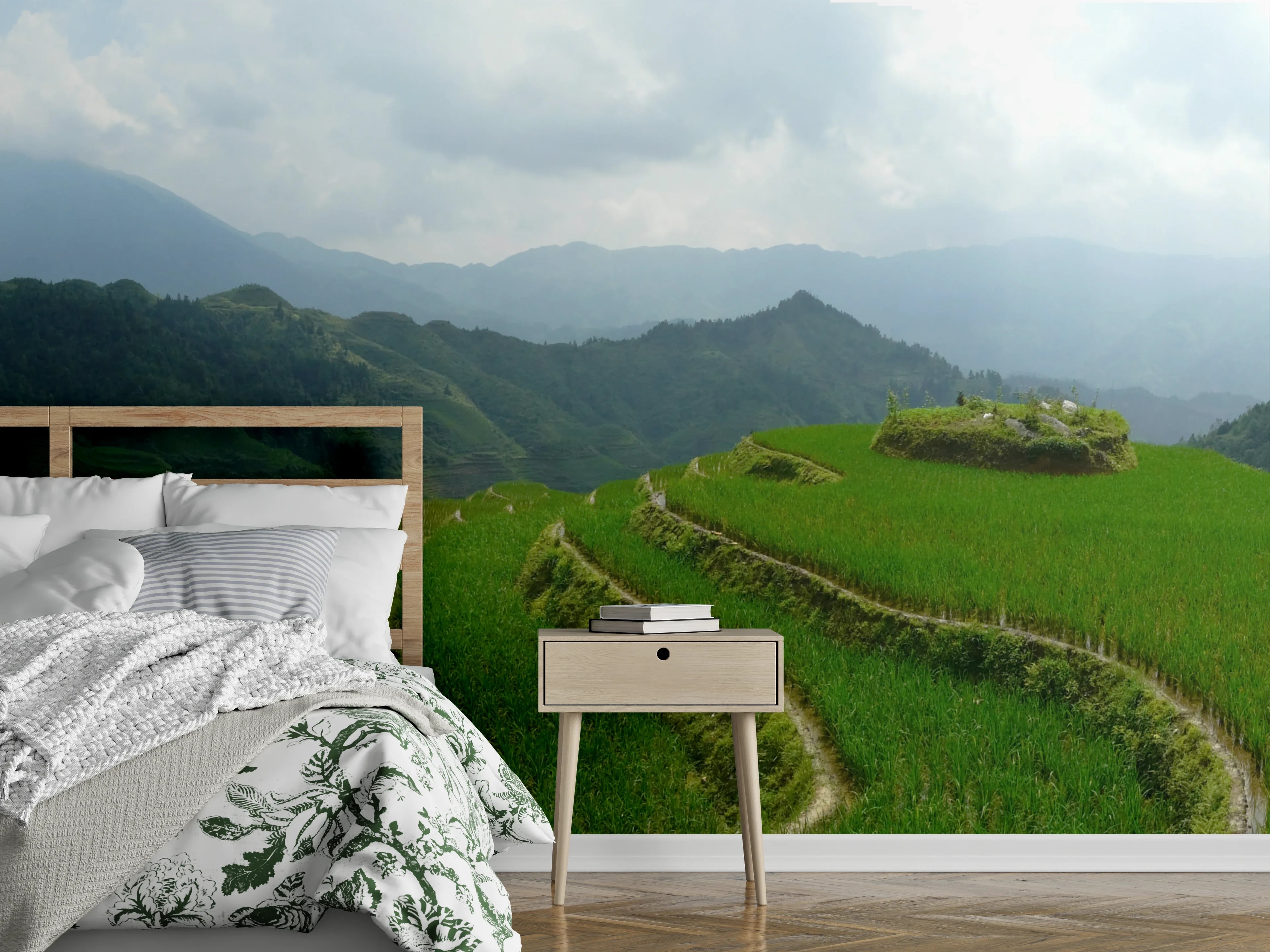 Wandverkleidung Schlafzimmer - Reisterrassen Panorama Landschaft Natur