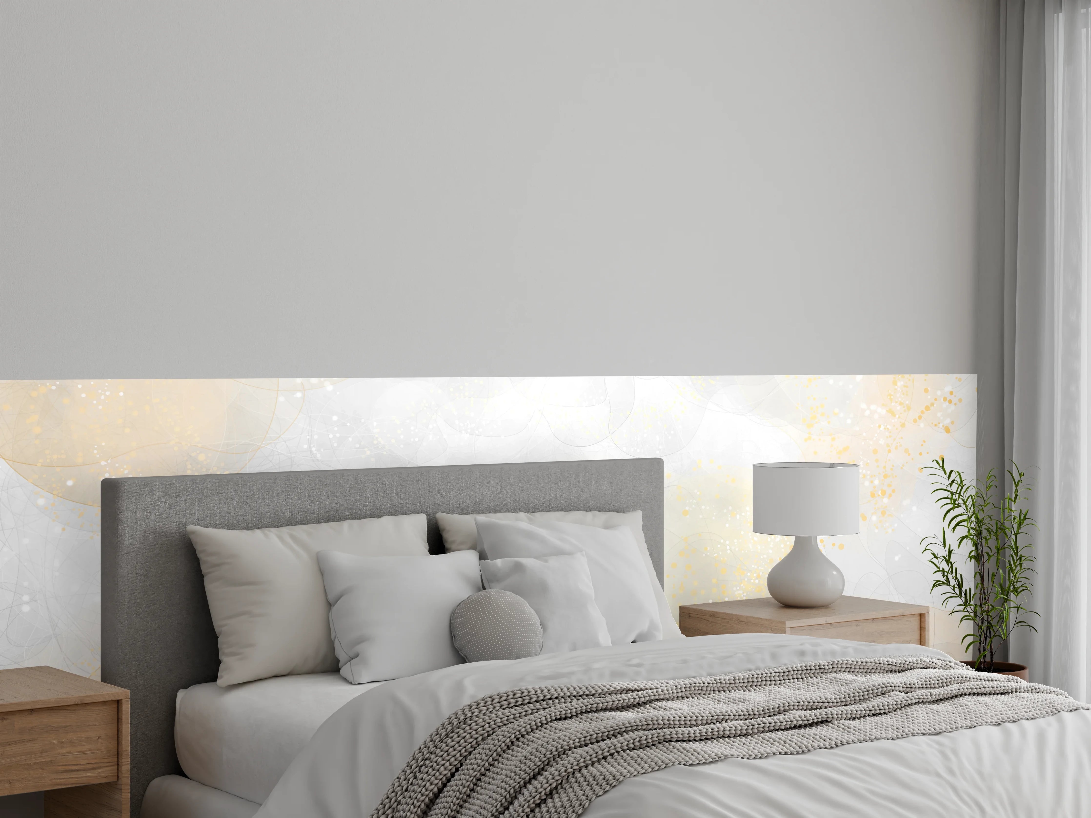 Wandverkleidung Schlafzimmer - Retro Kunsttextur - Aquarellillustration