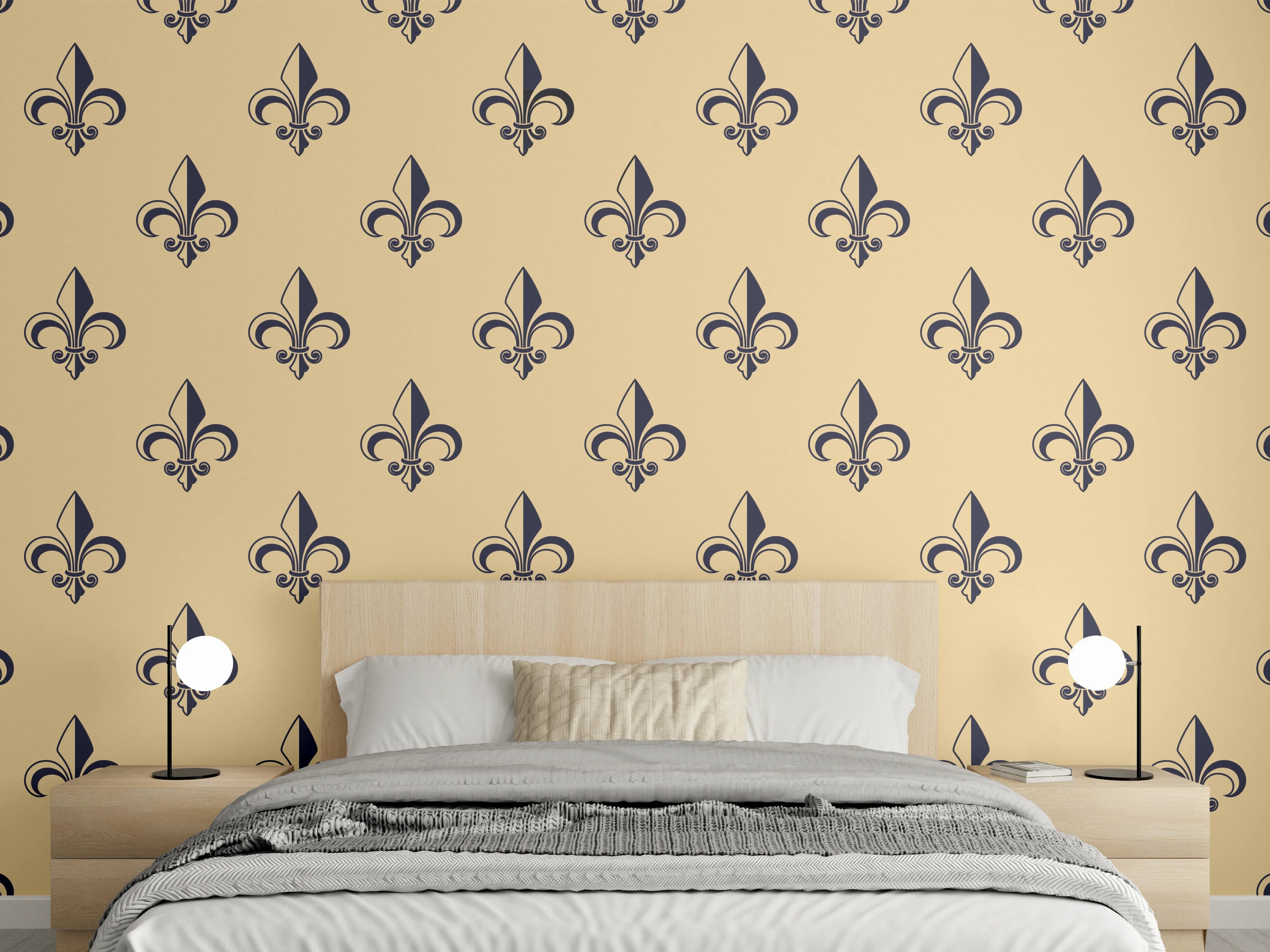 Wandverkleidung Schlafzimmer - Retro-Muster Gold Braun