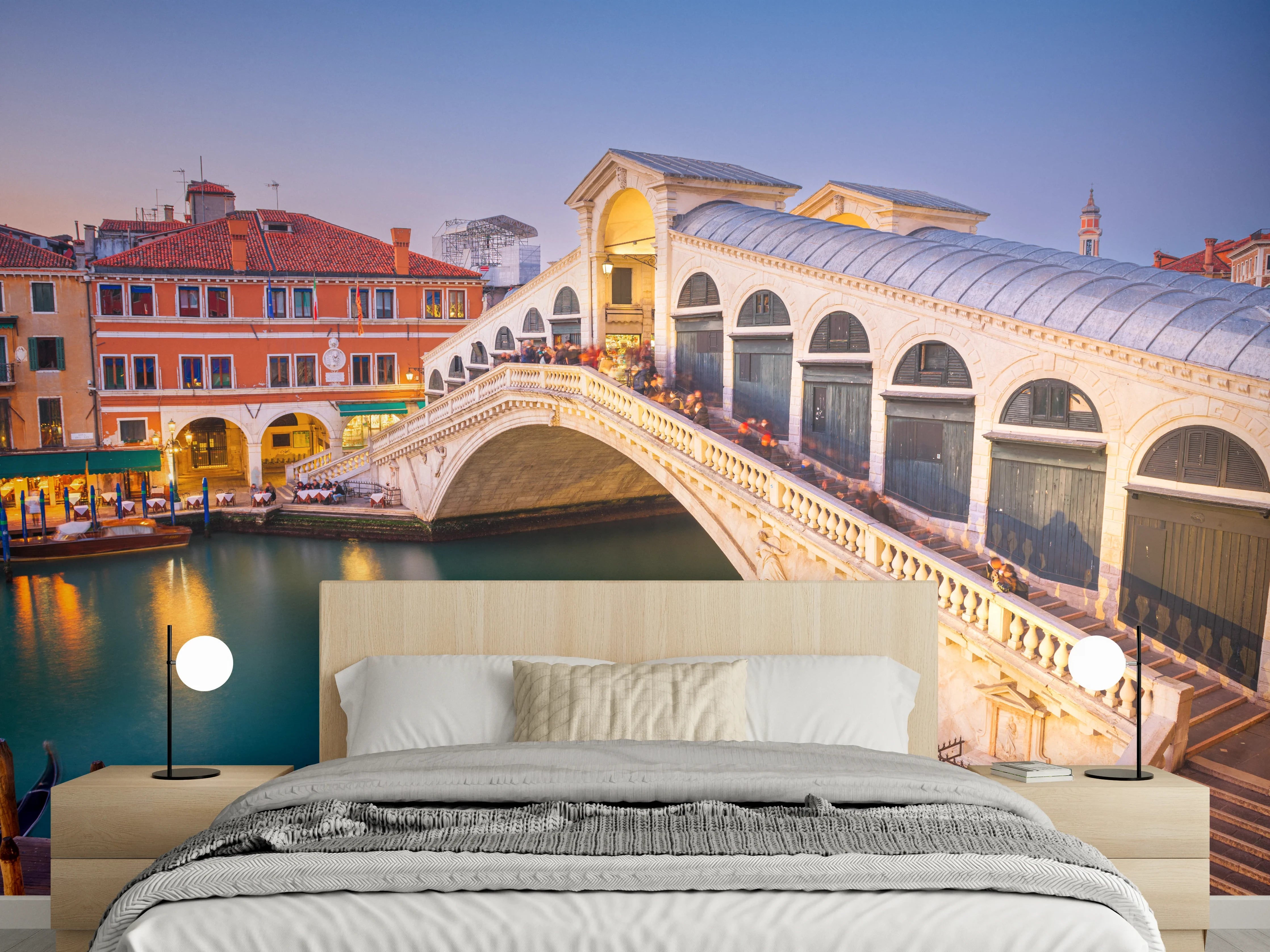 Wandverkleidung Schlafzimmer - Rialtobrücke in Venedig bei Abendstimmung