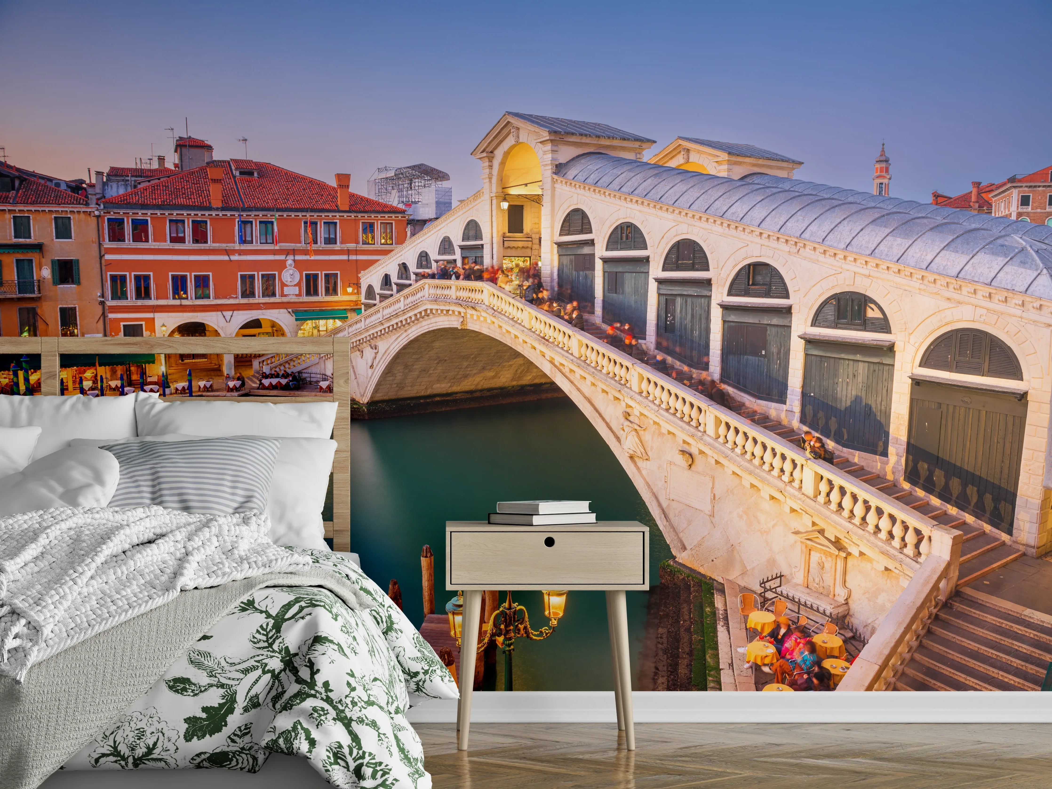 Wandverkleidung Schlafzimmer - Rialtobrücke in Venedig bei Abendstimmung