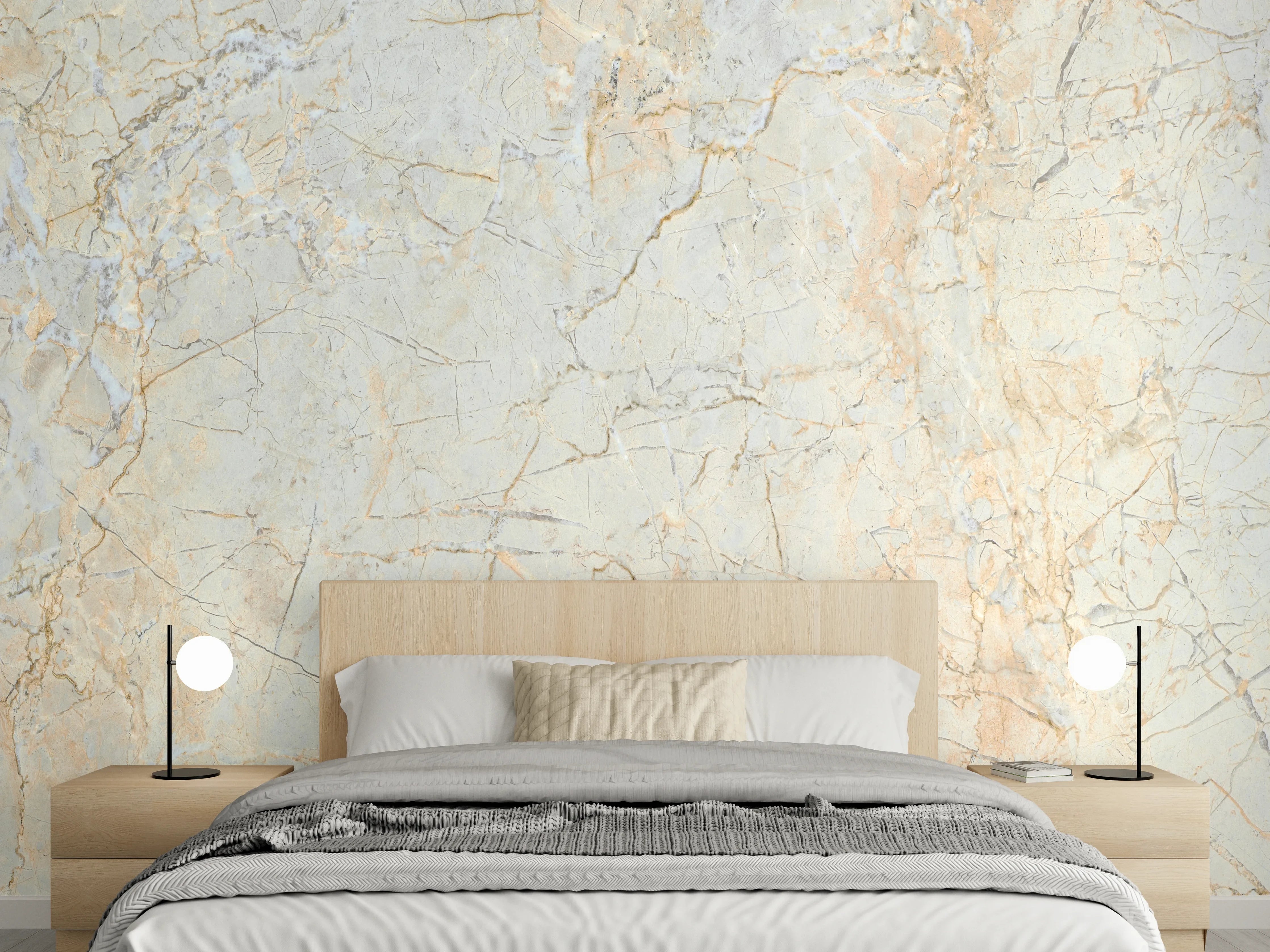 Wandverkleidung Schlafzimmer - Rissige Marmorwand