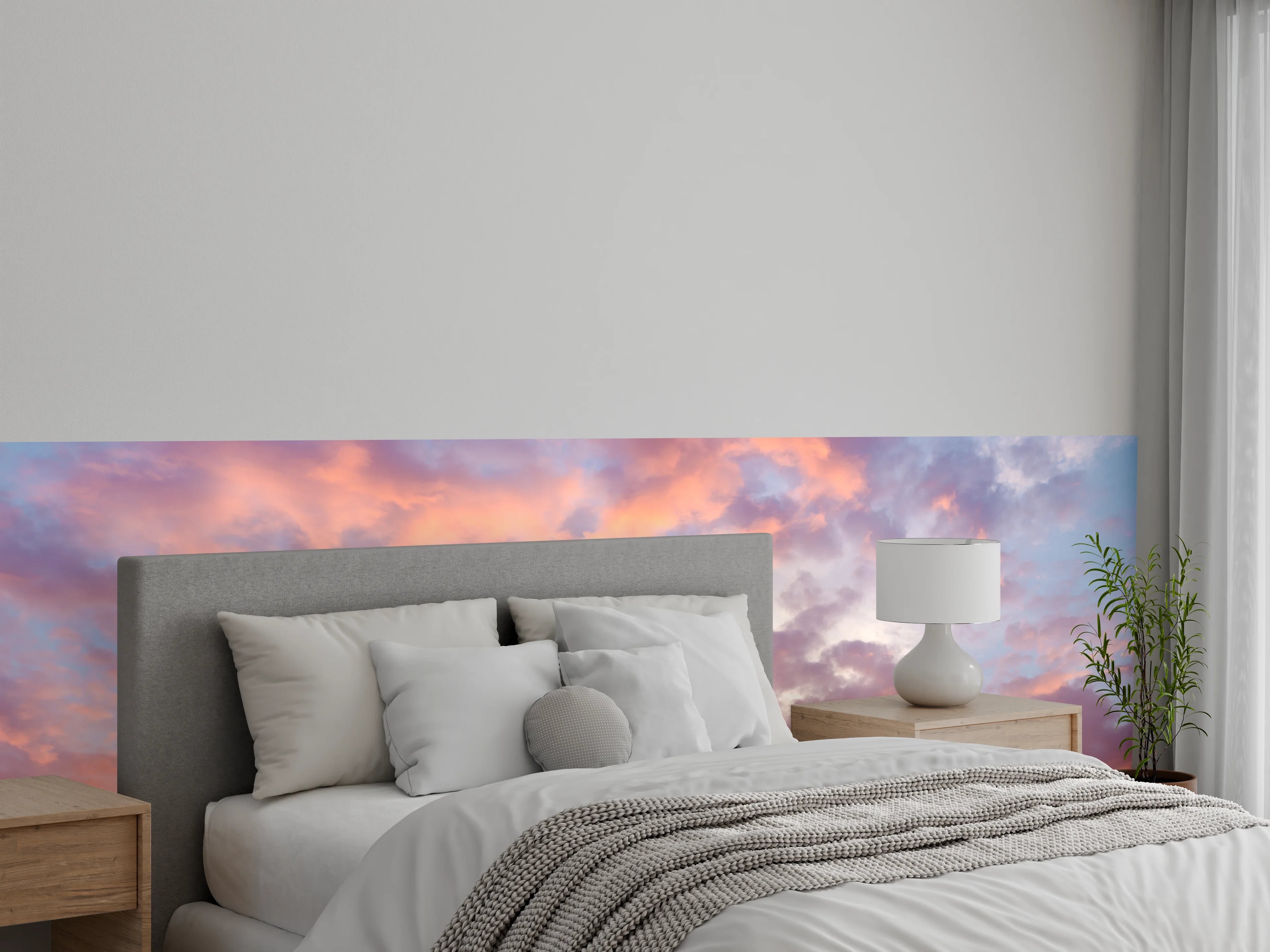 Wandverkleidung Schlafzimmer - Romantischer Himmel mit Abendrot
