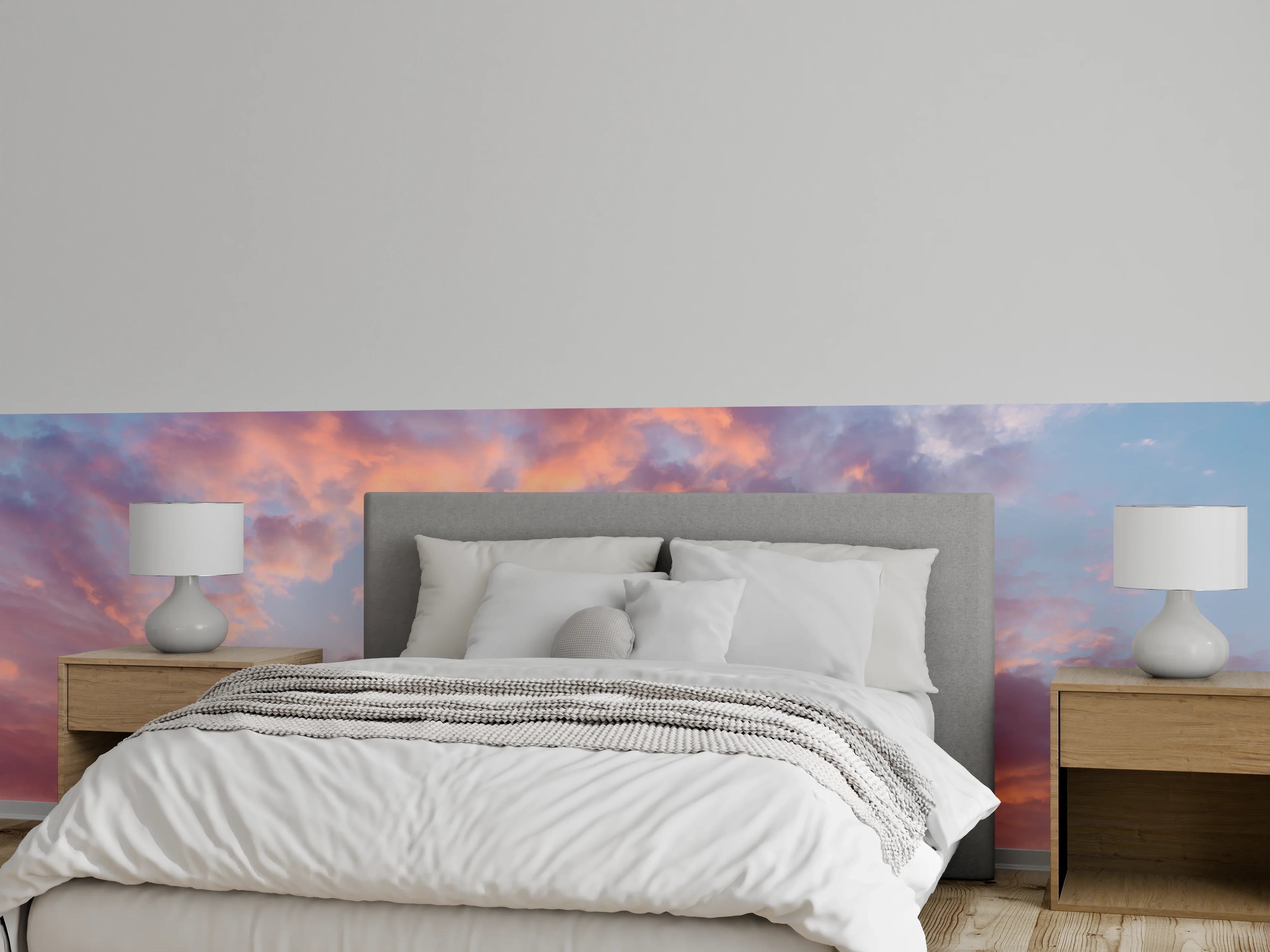 Wandverkleidung Schlafzimmer - Romantischer Himmel mit Abendrot