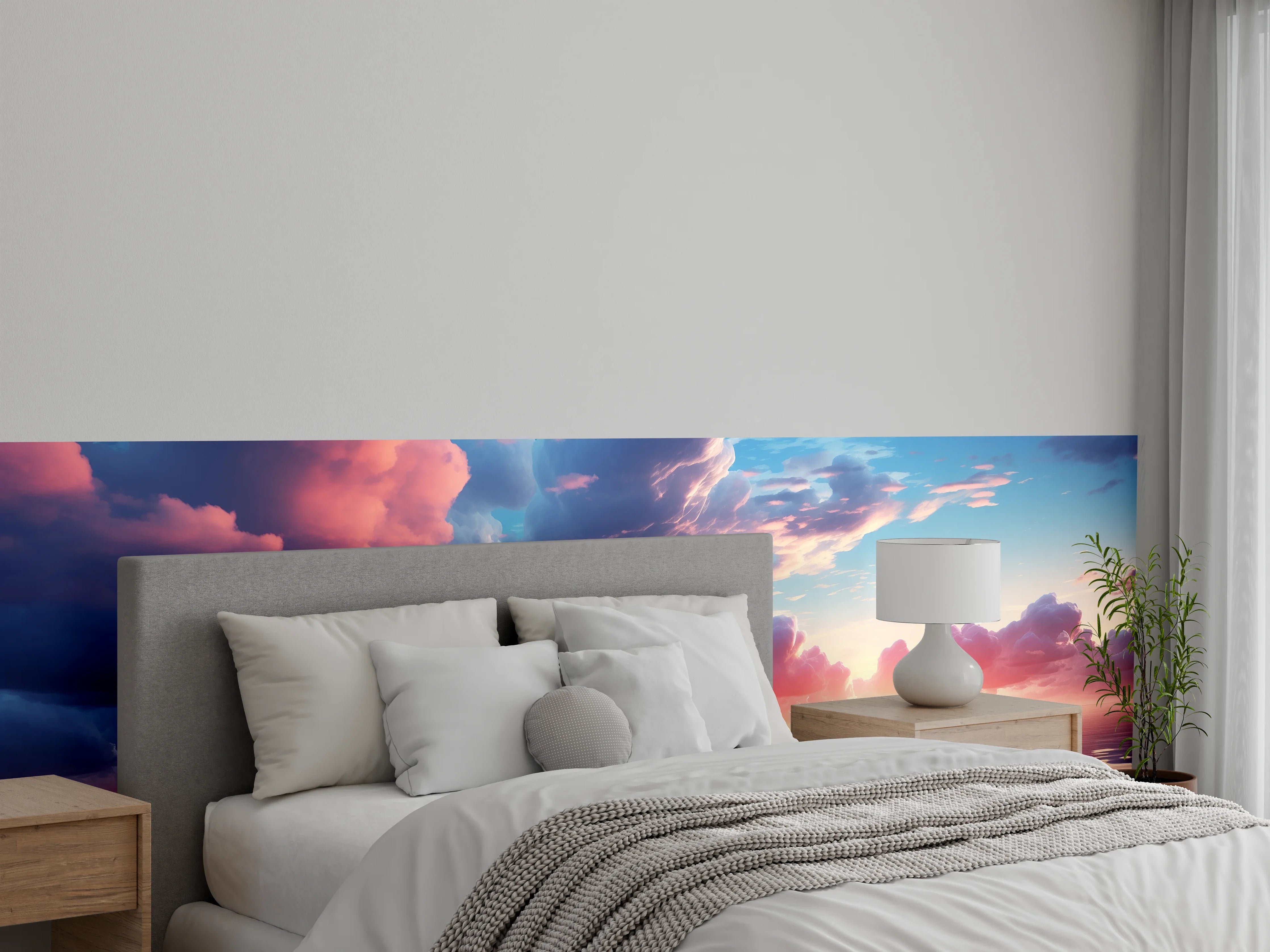Wandverkleidung Schlafzimmer - Romantischer Sonnenuntergang über ruhigem Wasser