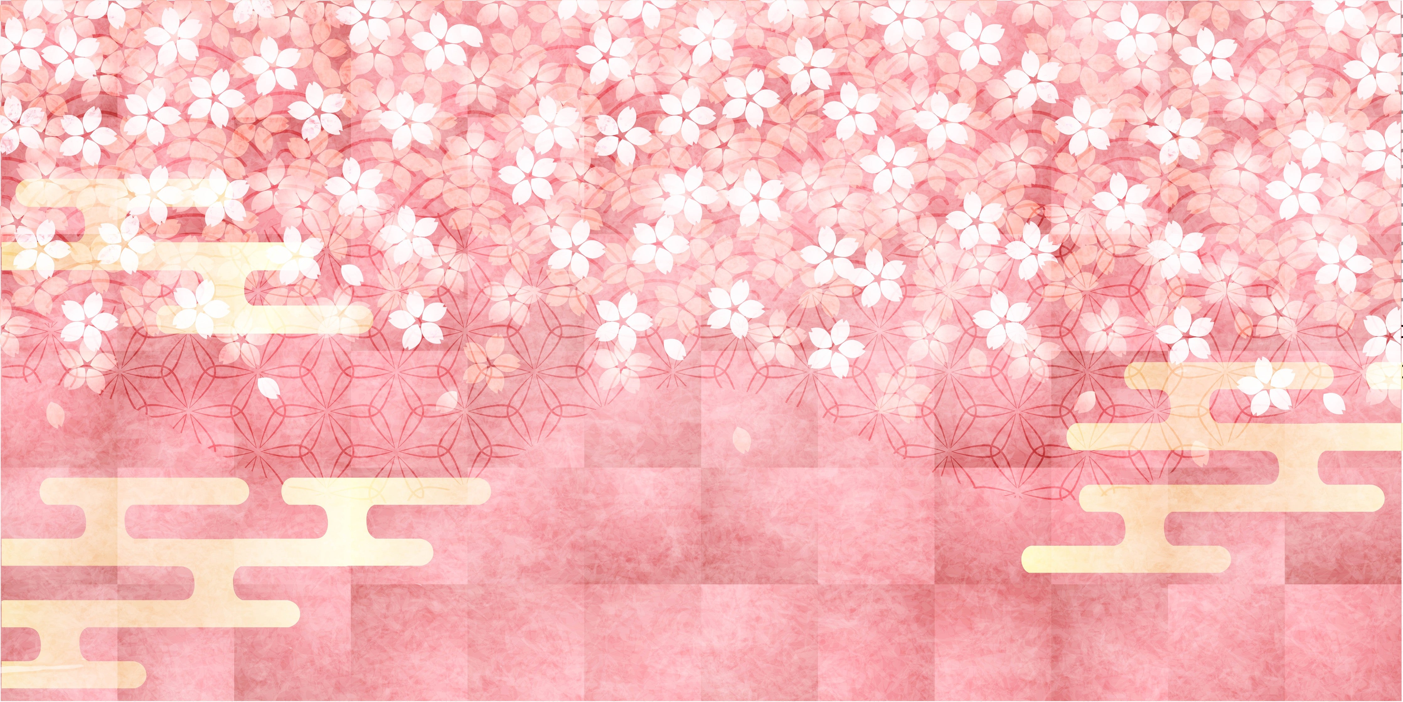 Wandverkleidung Schlafzimmer-Rosa Kirschblüten Muster