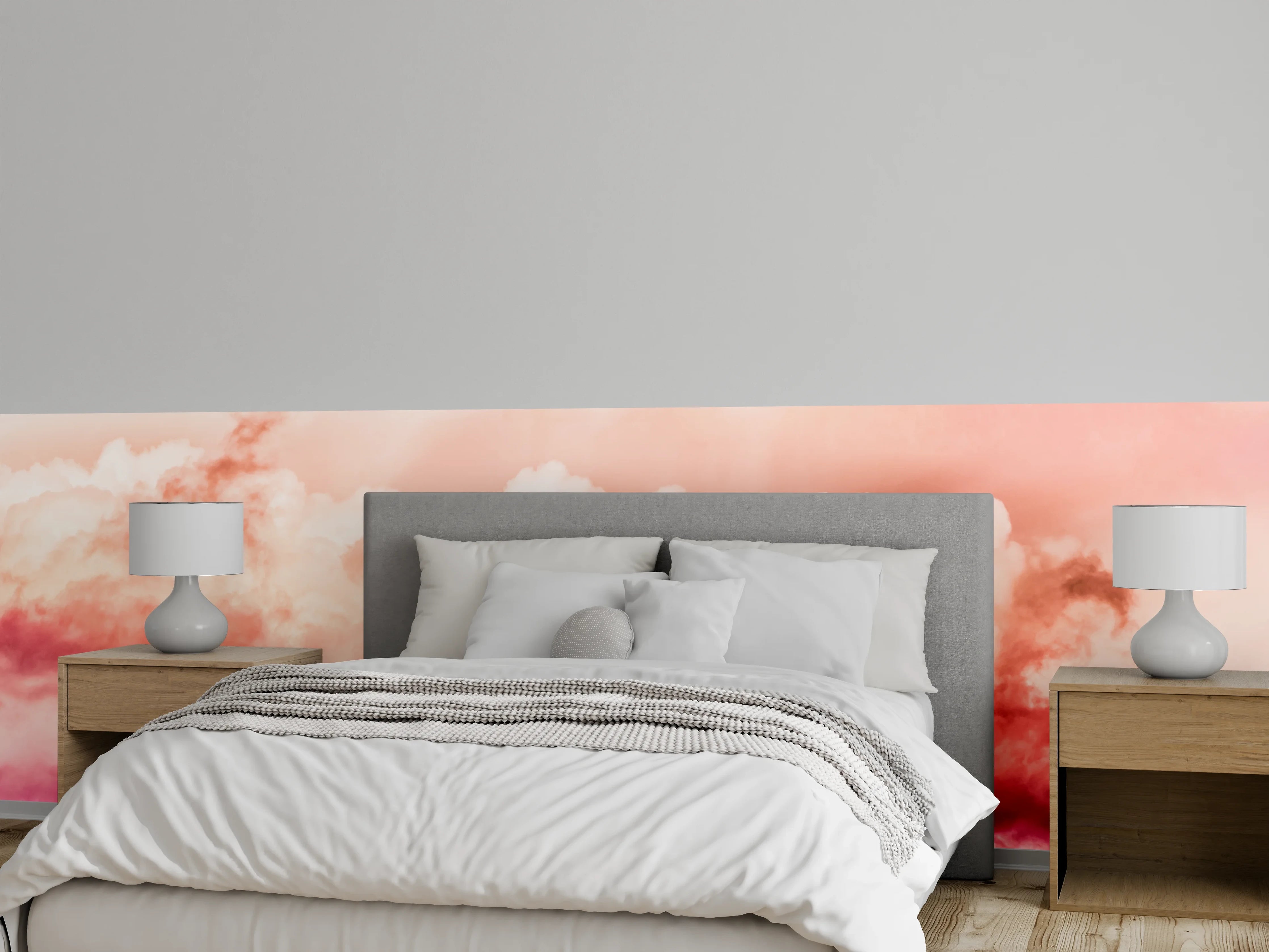 Wandverkleidung Schlafzimmer - Rosa Wolkenhimmel