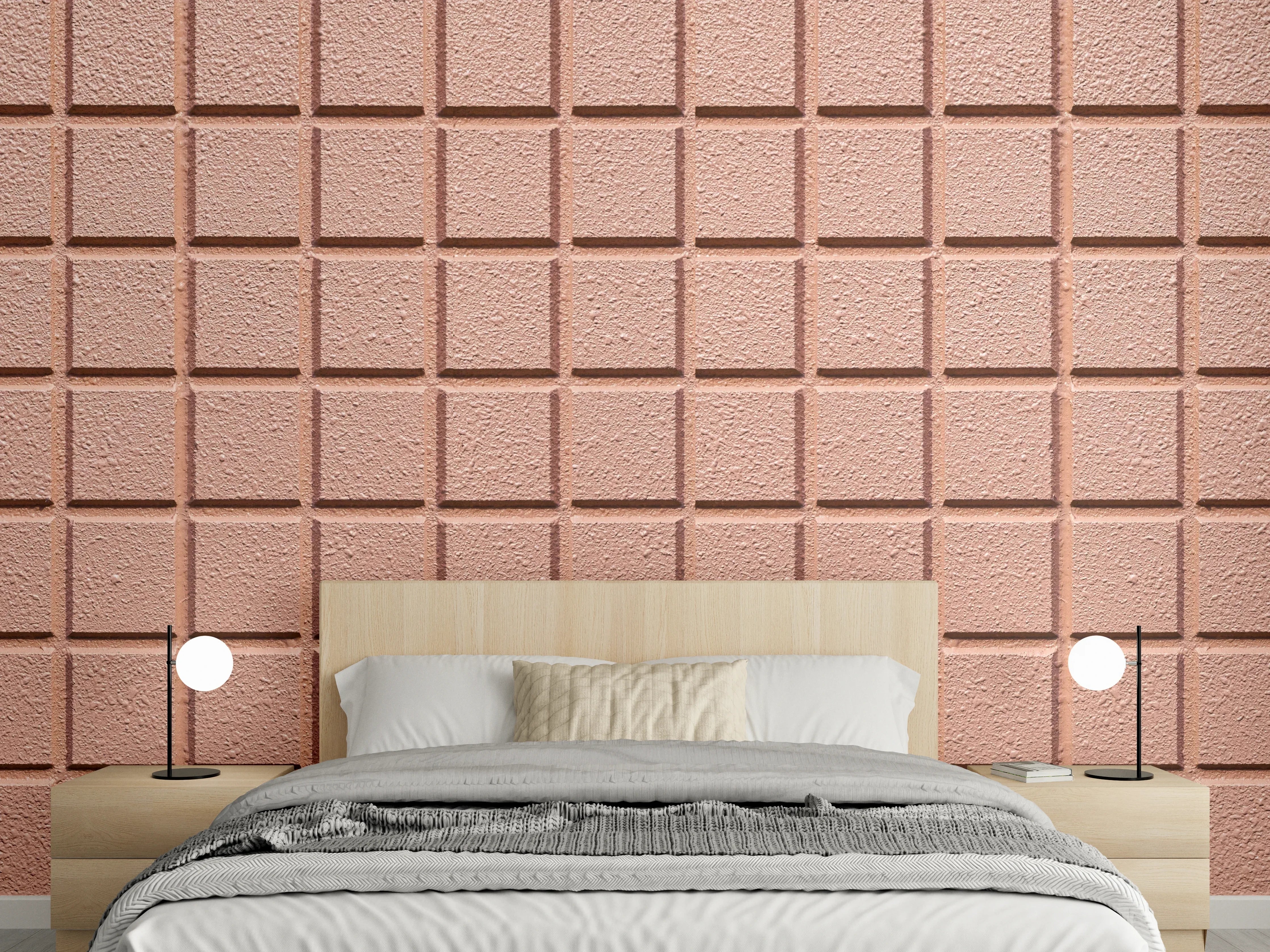 Wandverkleidung Schlafzimmer - Rosafarbige Steintextur