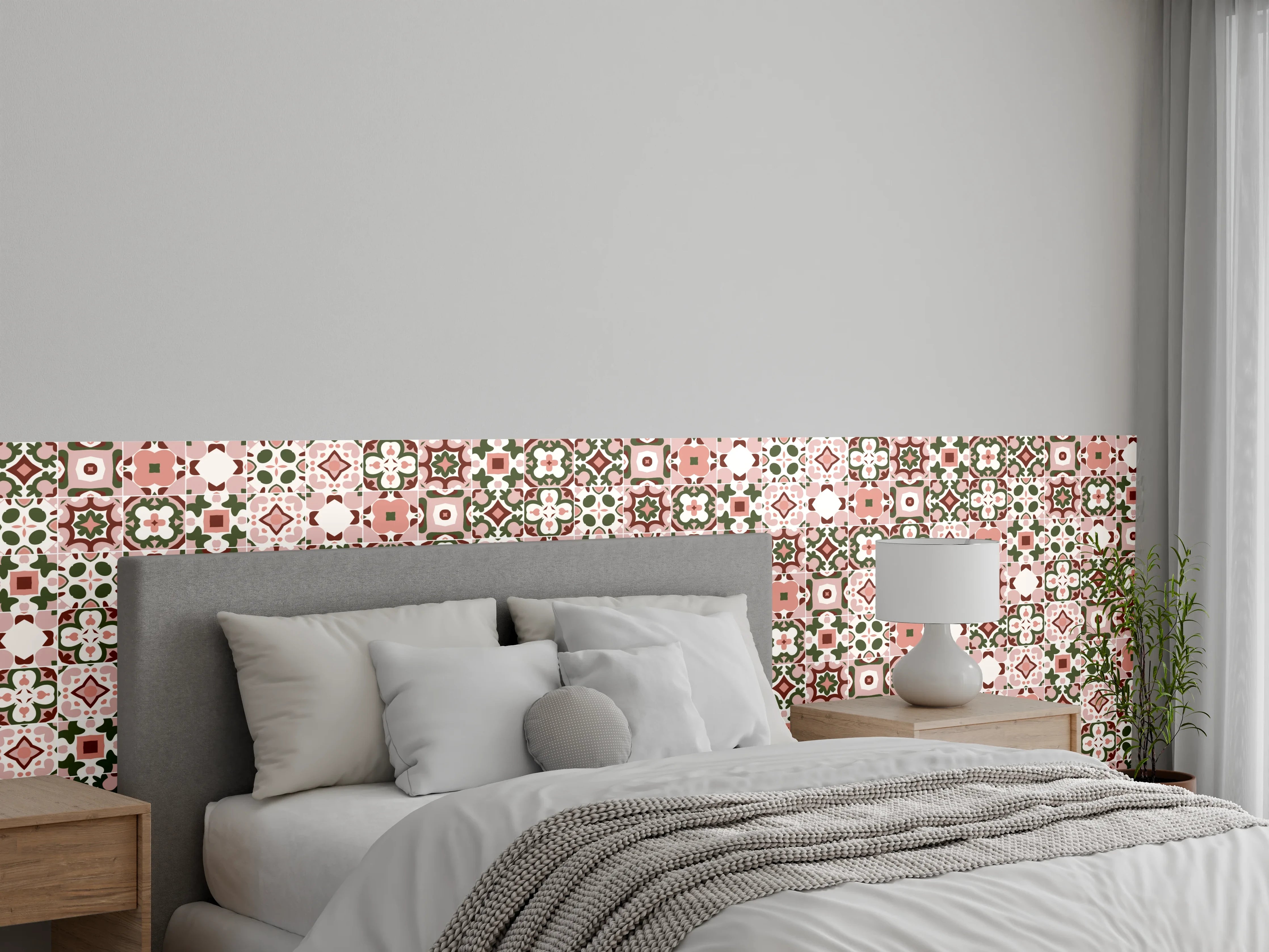 Wandverkleidung Schlafzimmer - Rosé-Goldenes Mosaikmuster