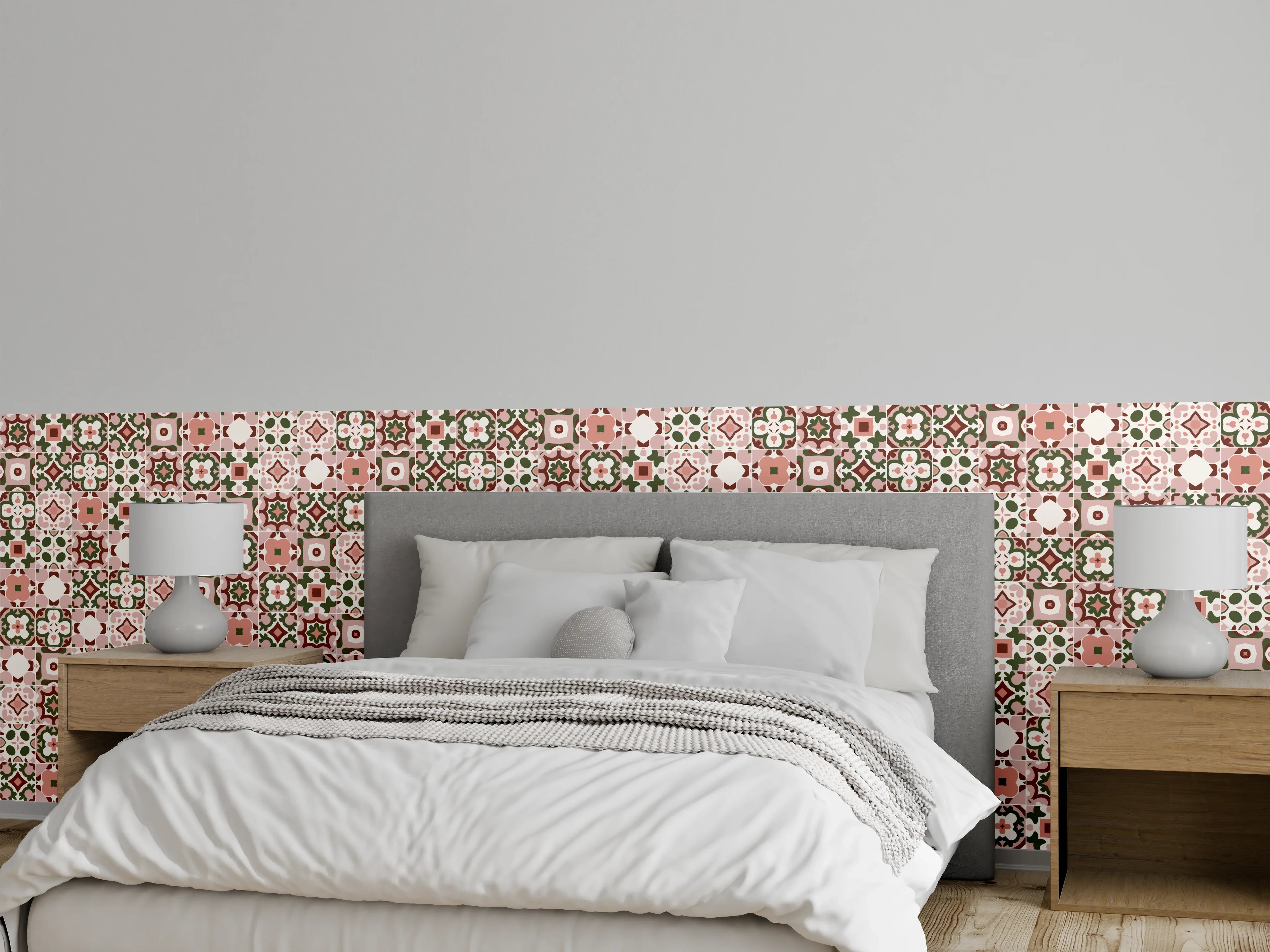 Wandverkleidung Schlafzimmer - Rosé-Goldenes Mosaikmuster