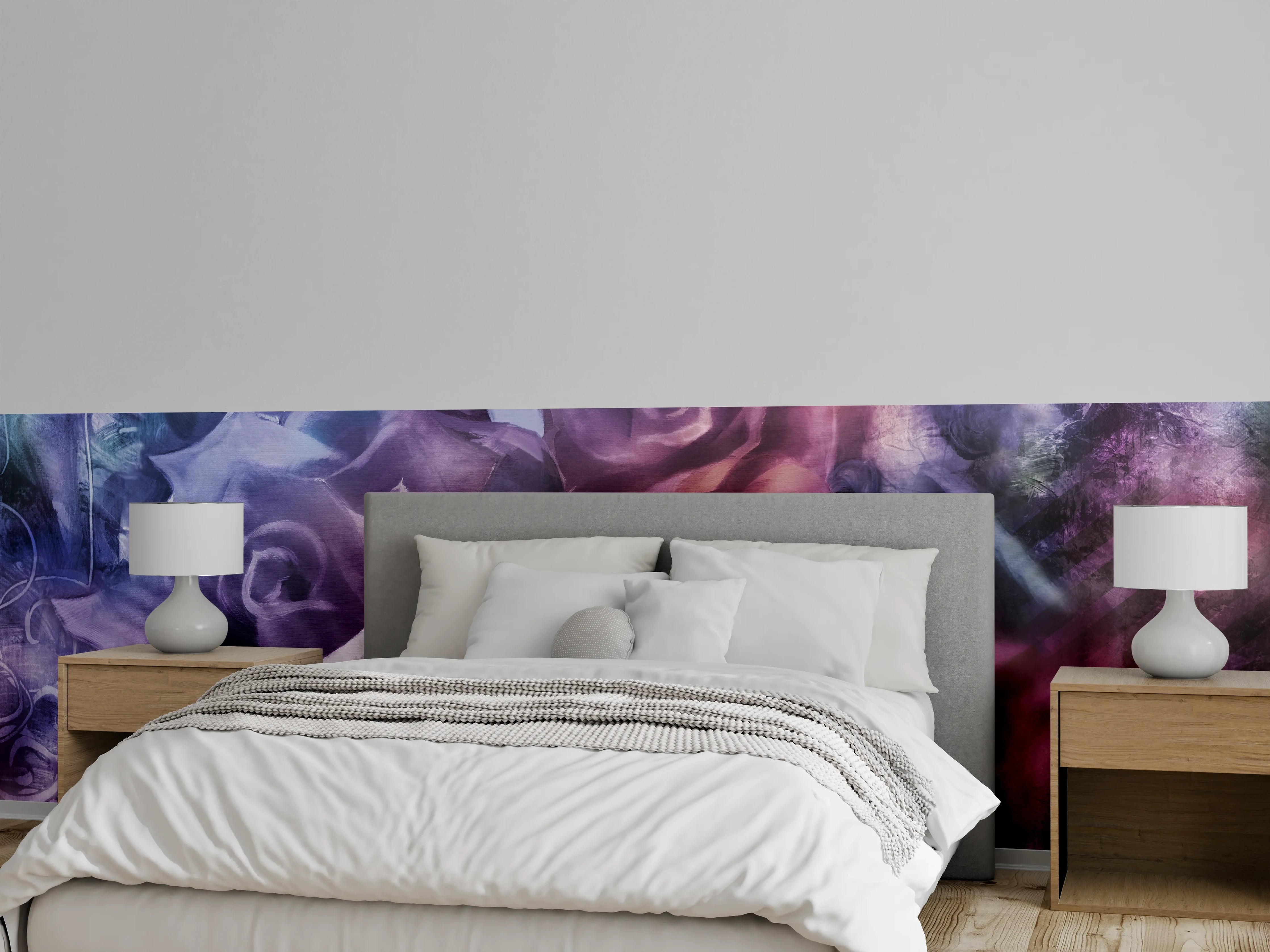 Wandverkleidung Schlafzimmer - Rosenmalerei