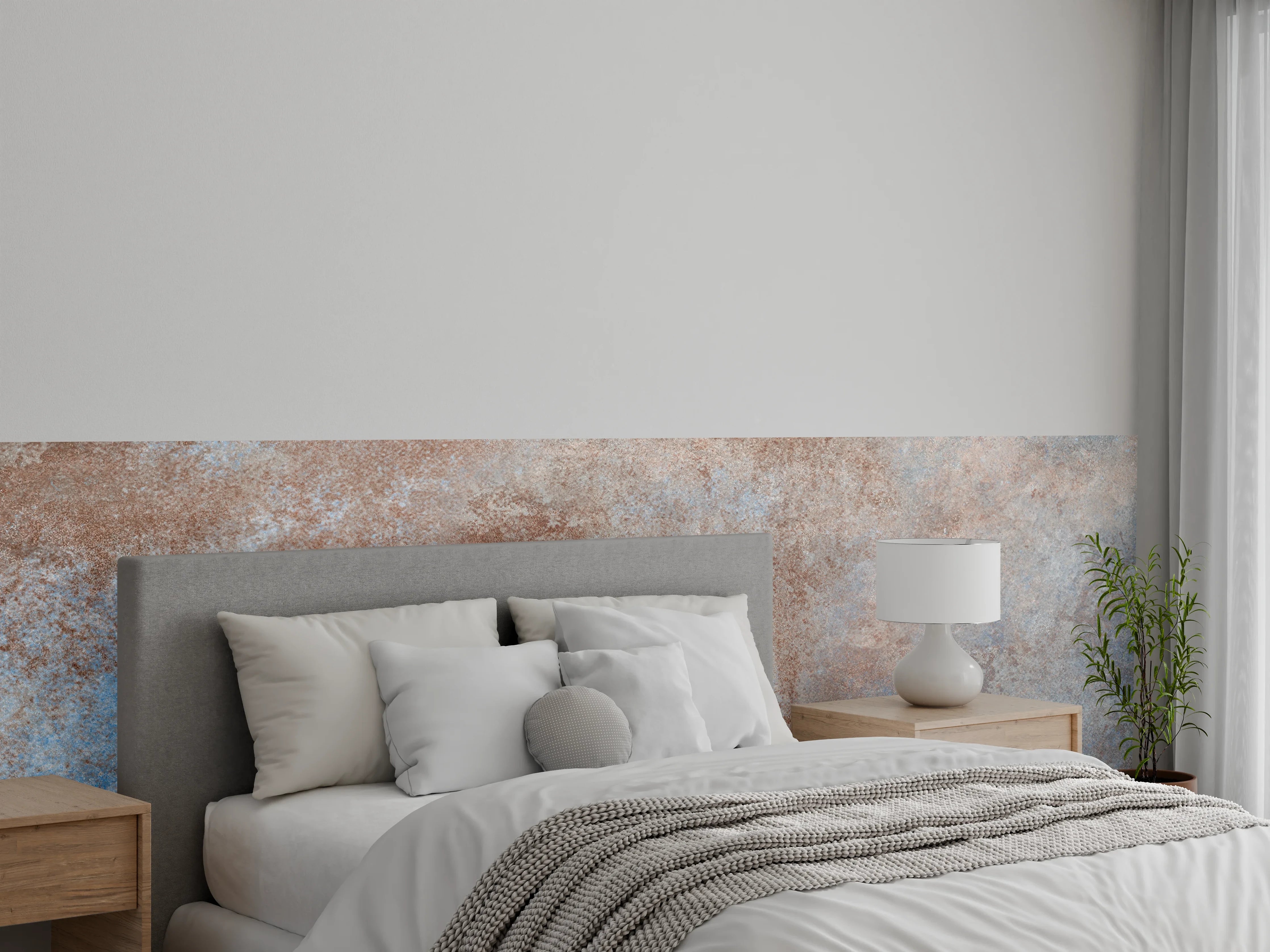 Wandverkleidung Schlafzimmer - Rostige Metallplatte
