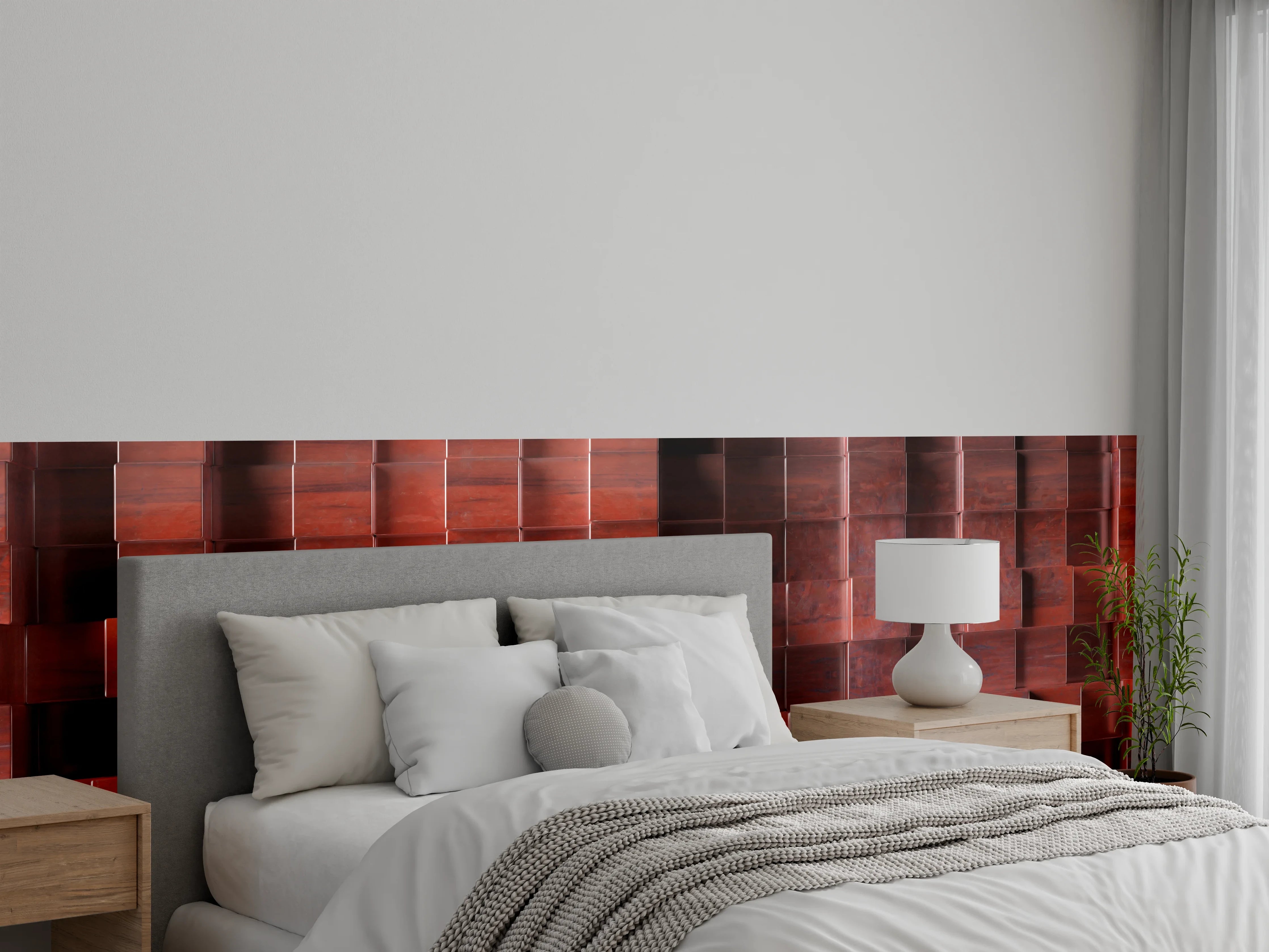 Wandverkleidung Schlafzimmer - Rostige Metallwürfel Textur