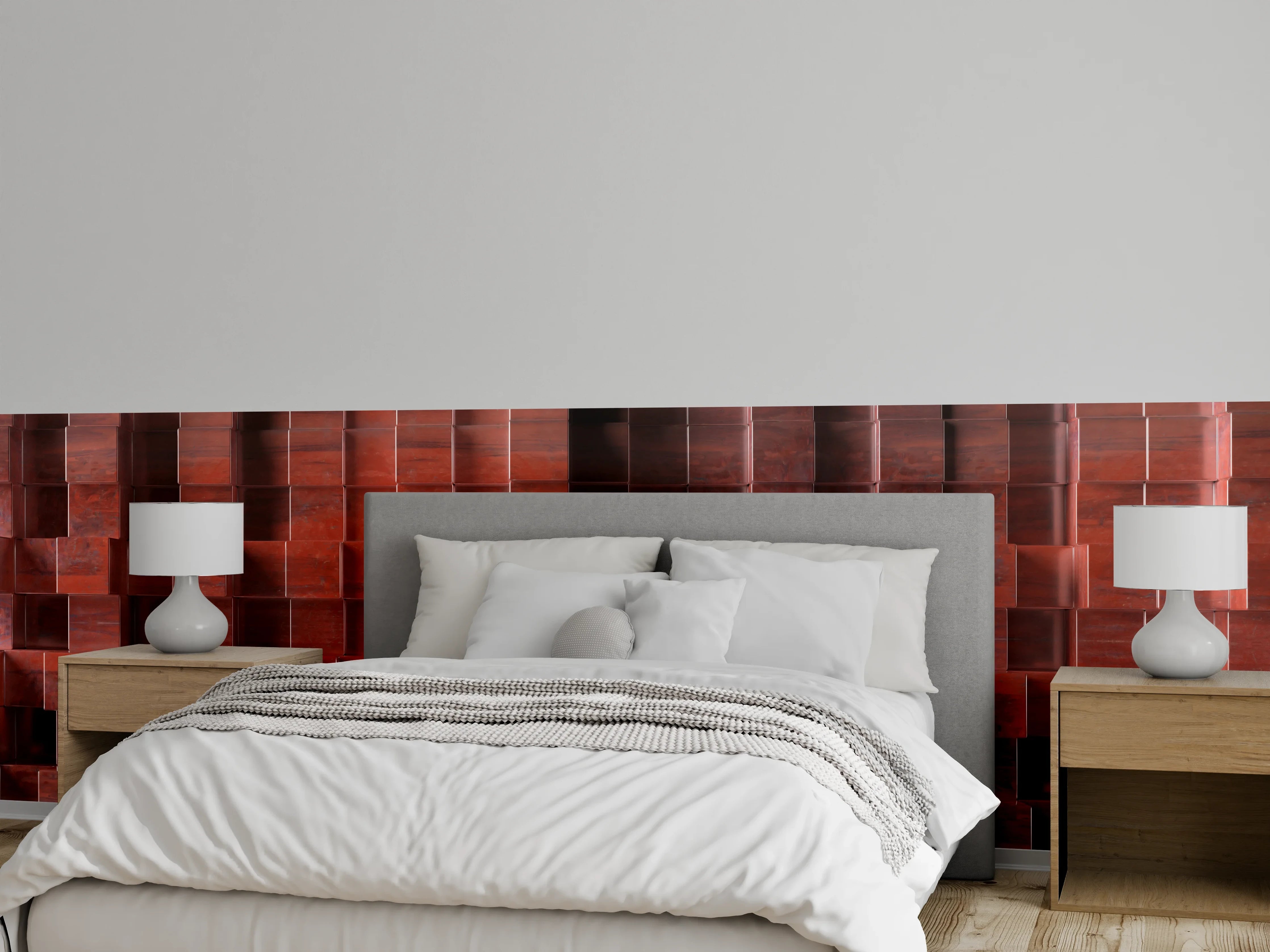 Wandverkleidung Schlafzimmer - Rostige Metallwürfel Textur