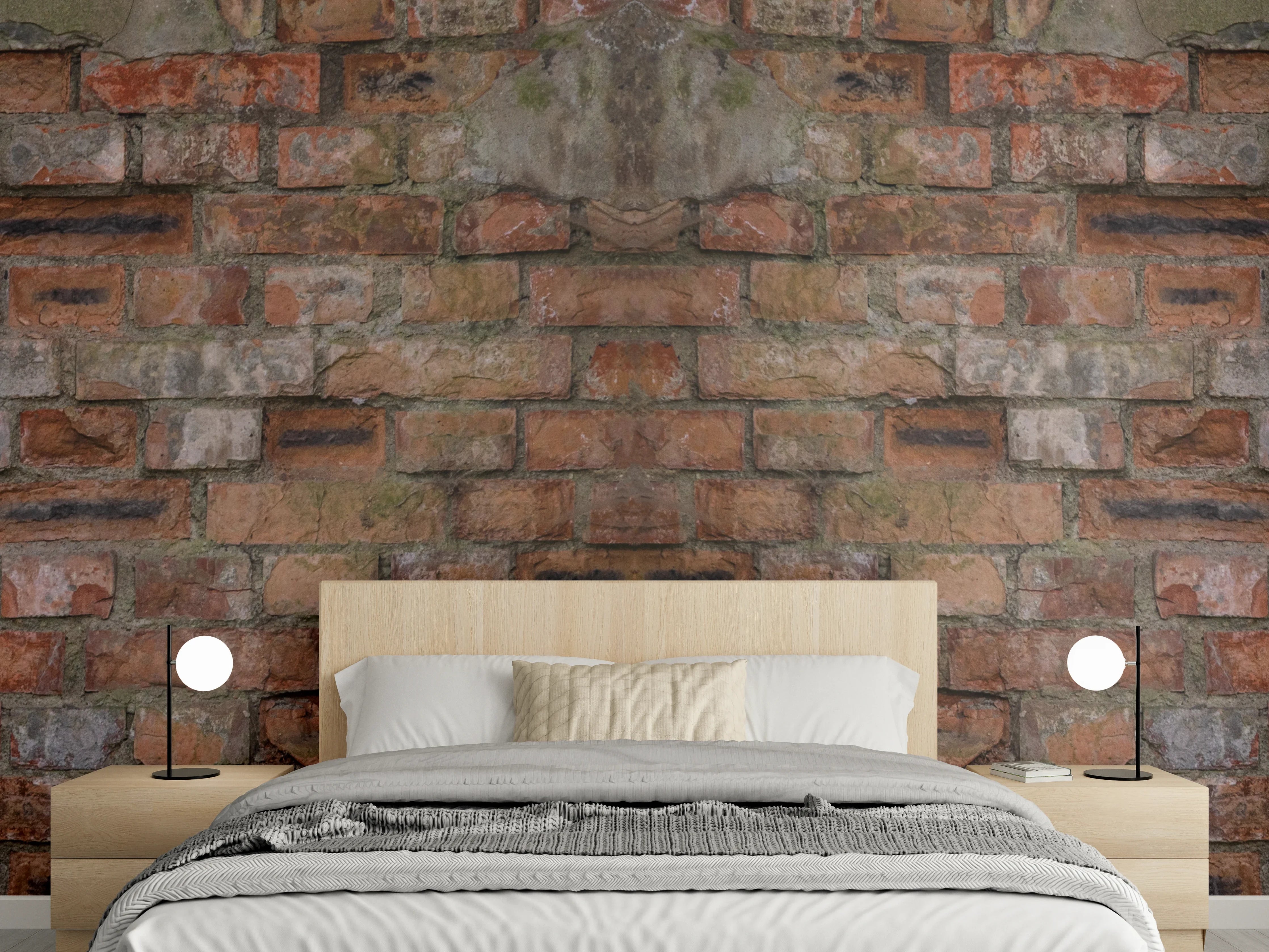 Wandverkleidung Schlafzimmer - Rostige Ziegelsteinwand Textur