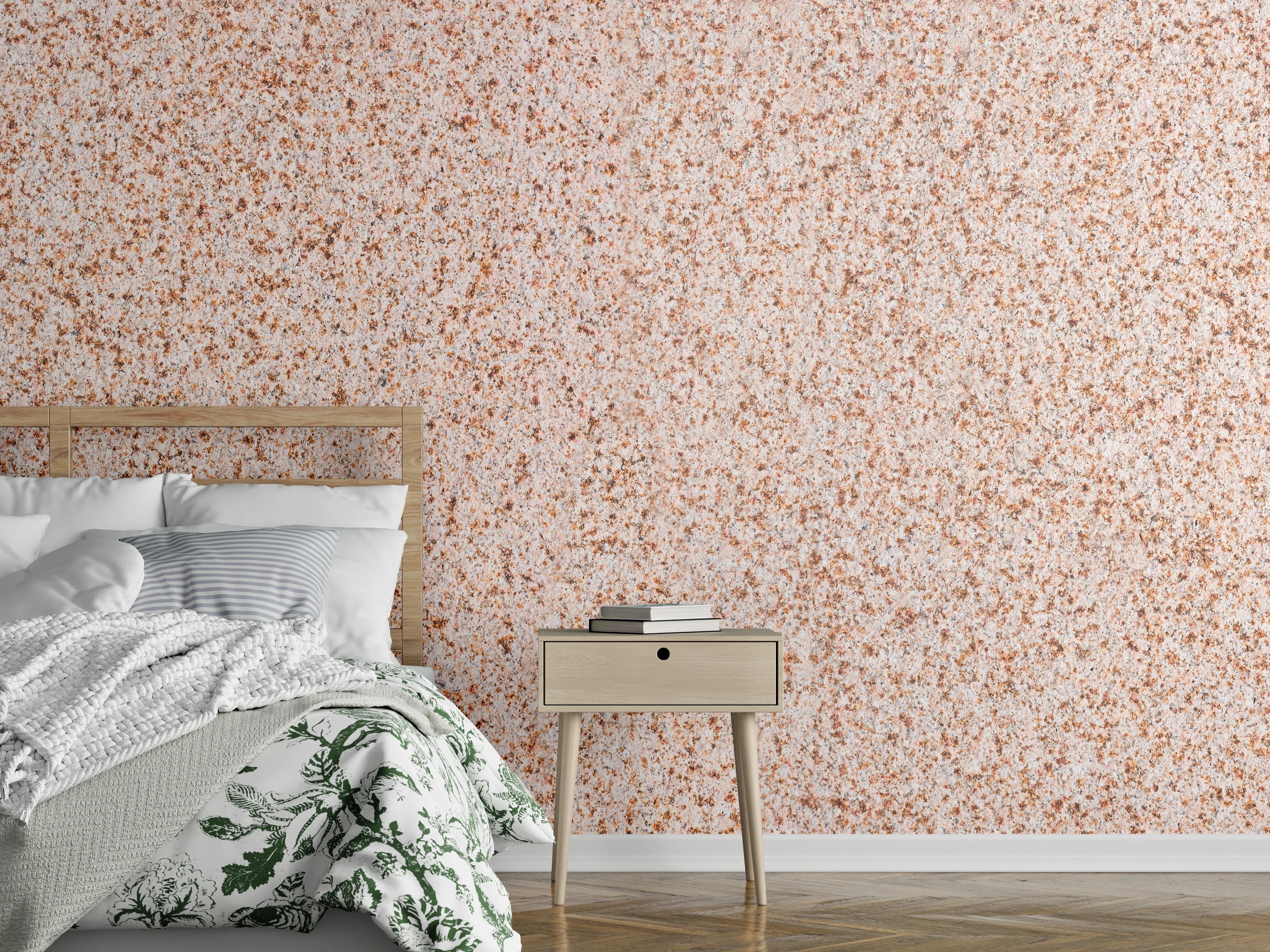 Wandverkleidung Schlafzimmer - Rot-Weißer Granitstein