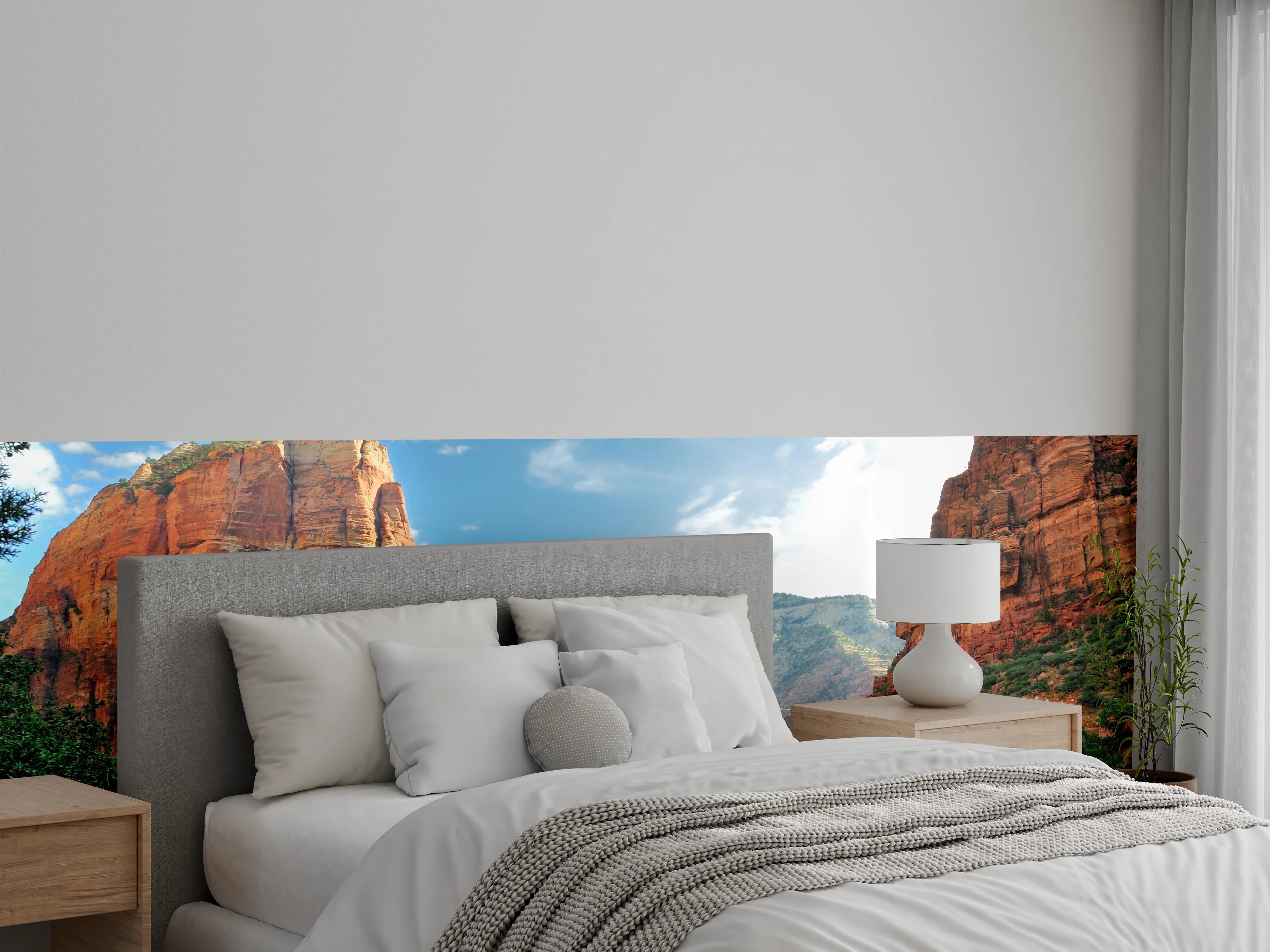 Wandverkleidung Schlafzimmer - Rote Felsen und grüne Täler