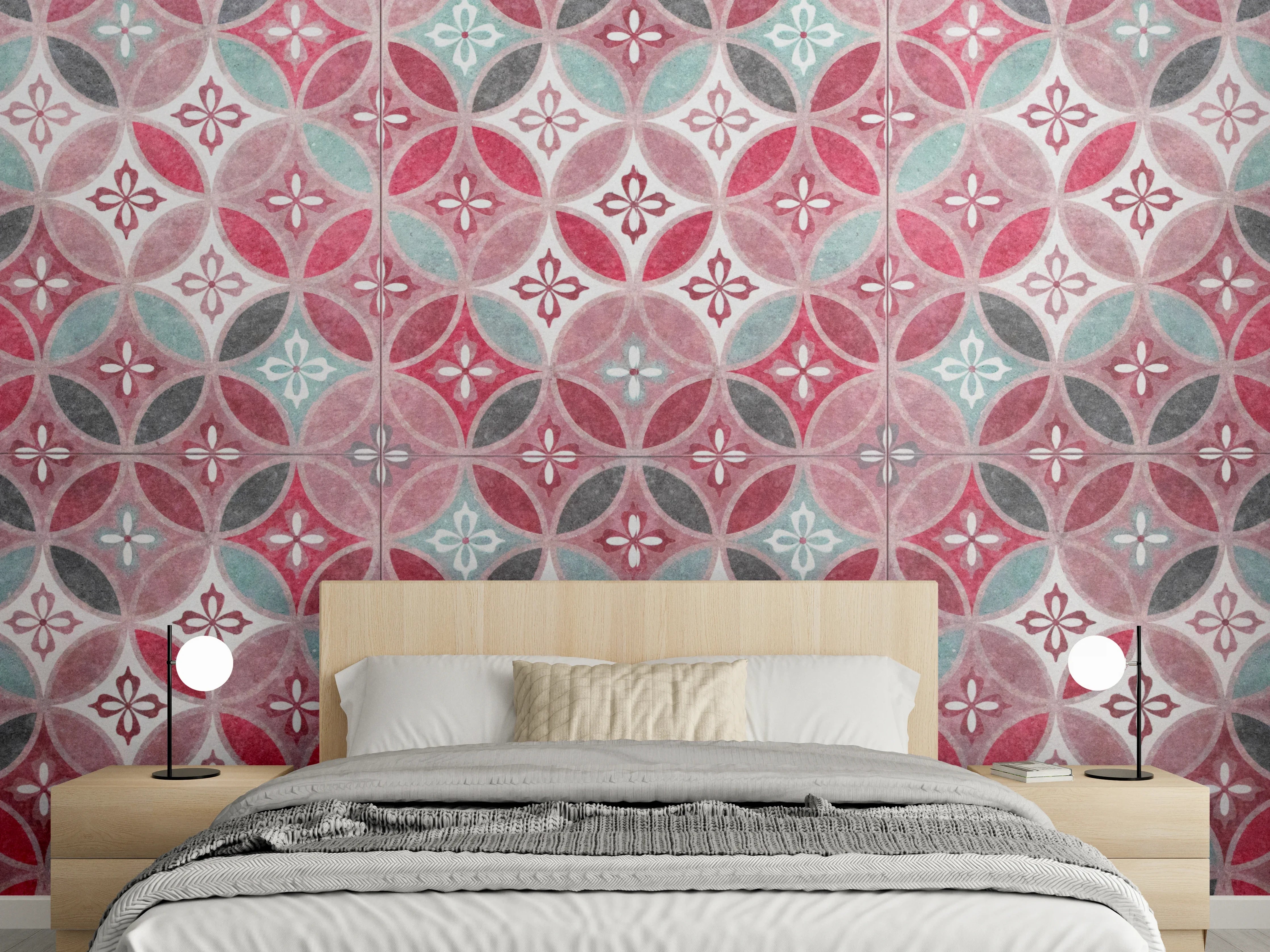 Wandverkleidung Schlafzimmer - Rote anthrazit Struktur