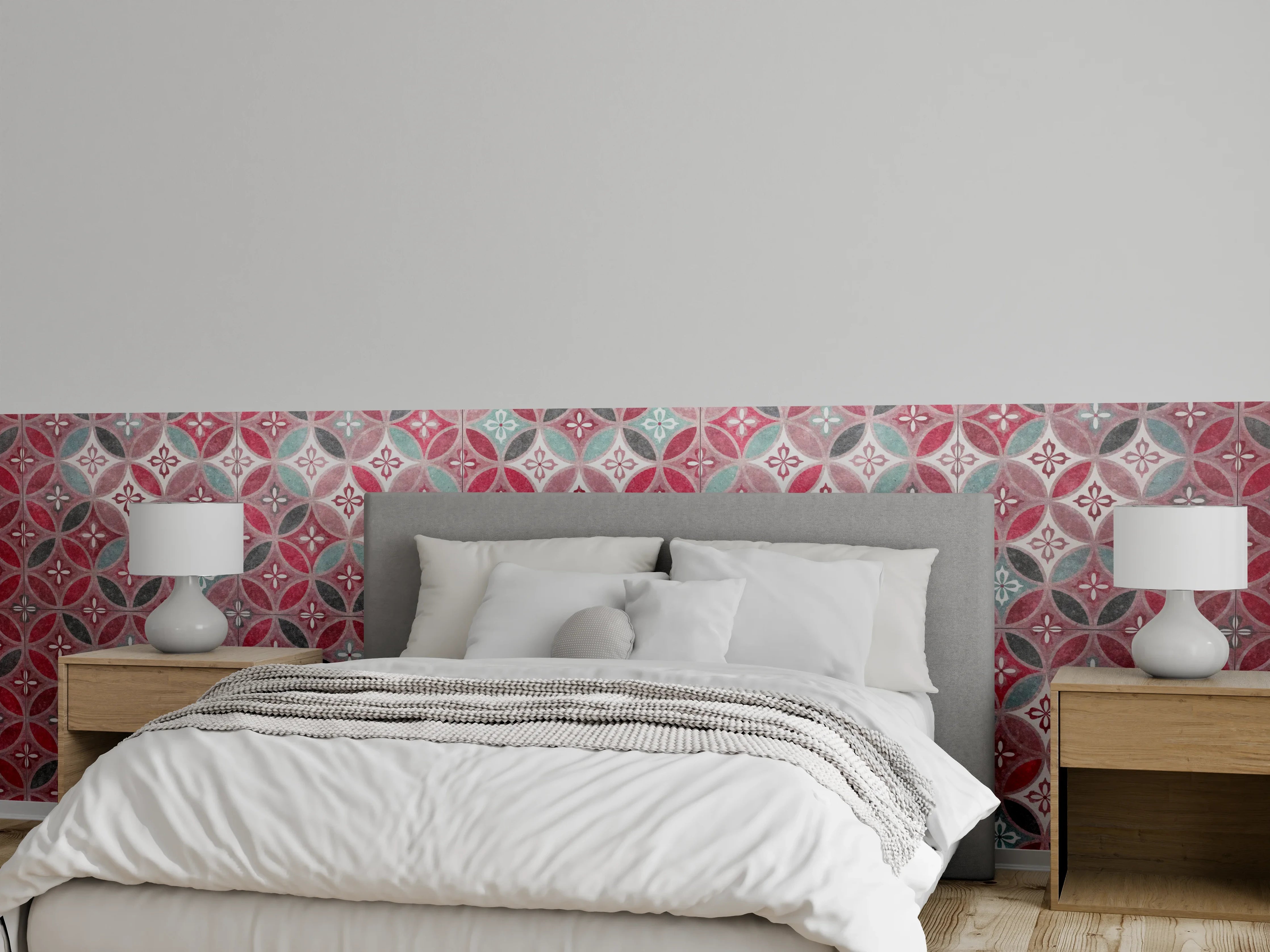 Wandverkleidung Schlafzimmer - Rote anthrazit Struktur