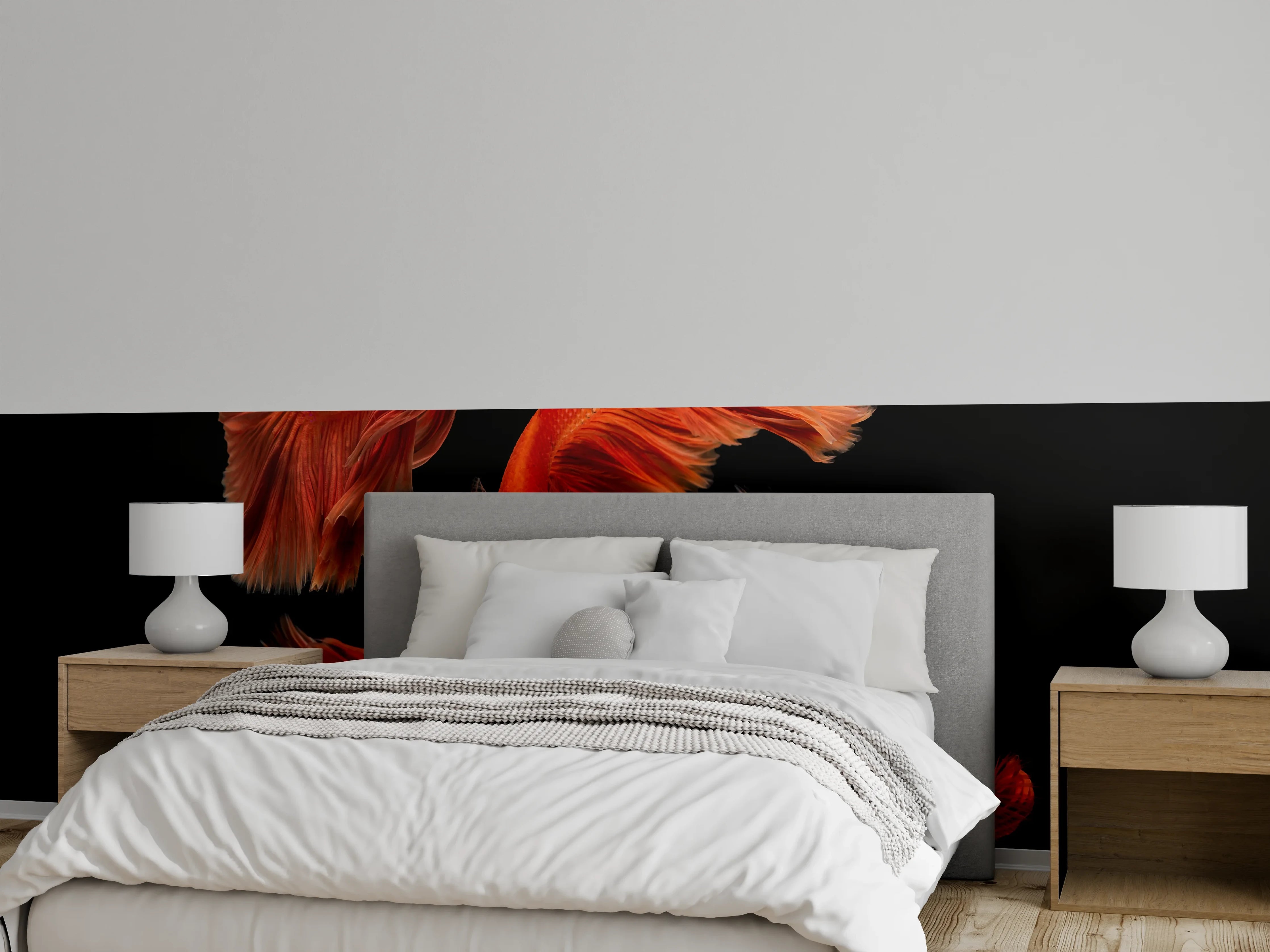 Wandverkleidung Schlafzimmer - Roter Betta Fisch