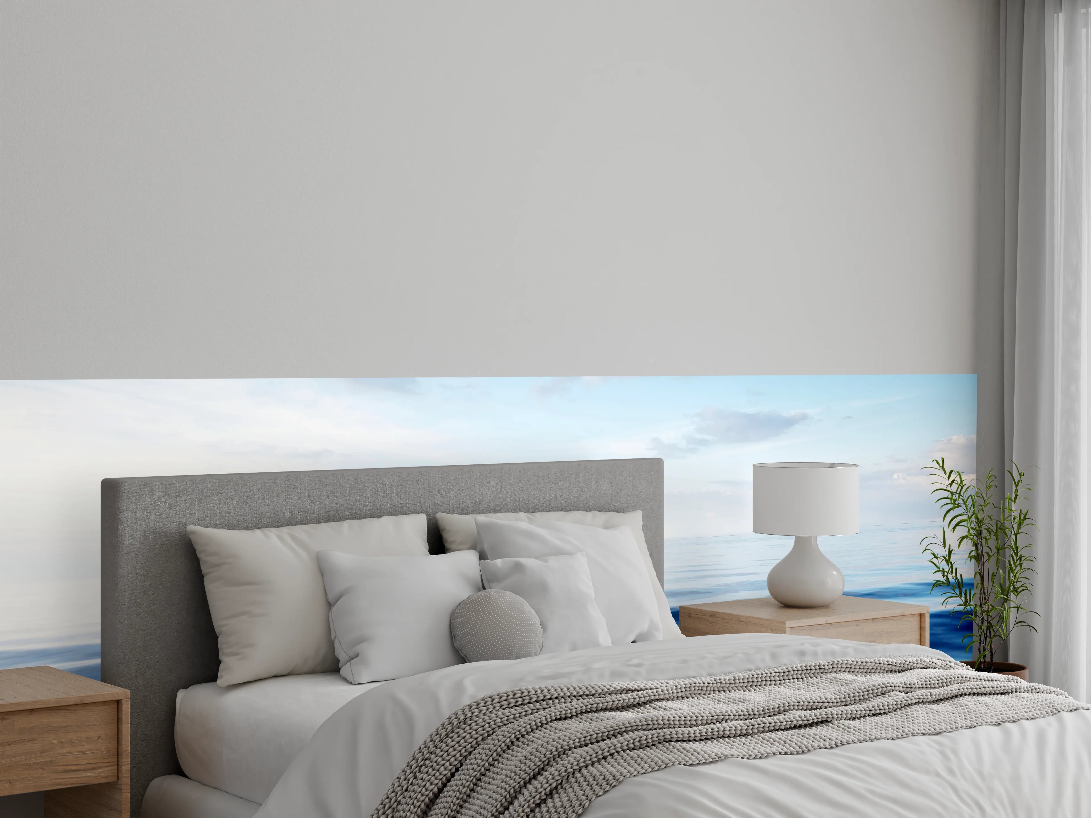 Wandverkleidung Schlafzimmer - Ruhiges Meer und Himmel Panorama