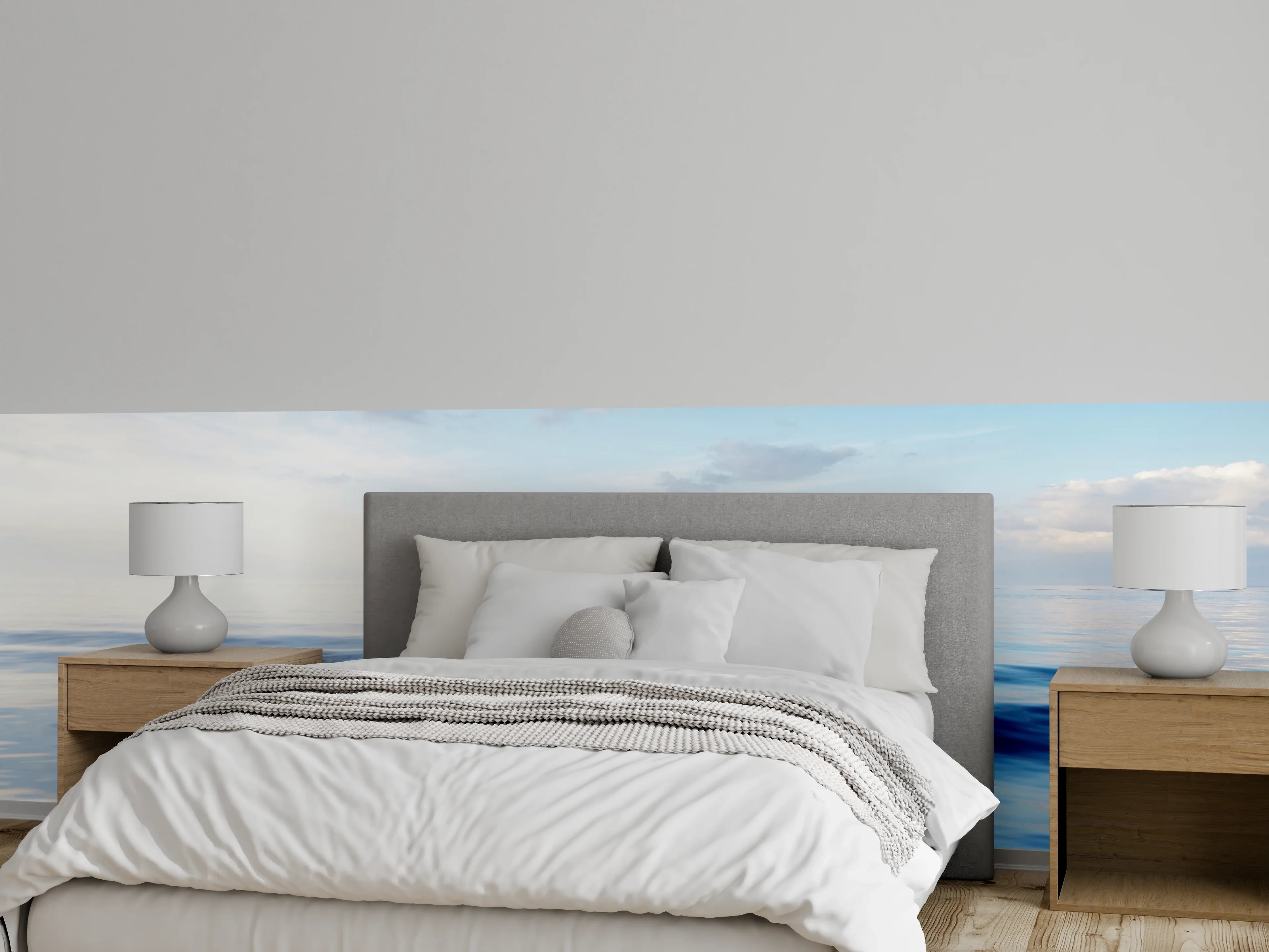 Wandverkleidung Schlafzimmer - Ruhiges Meer und Himmel Panorama