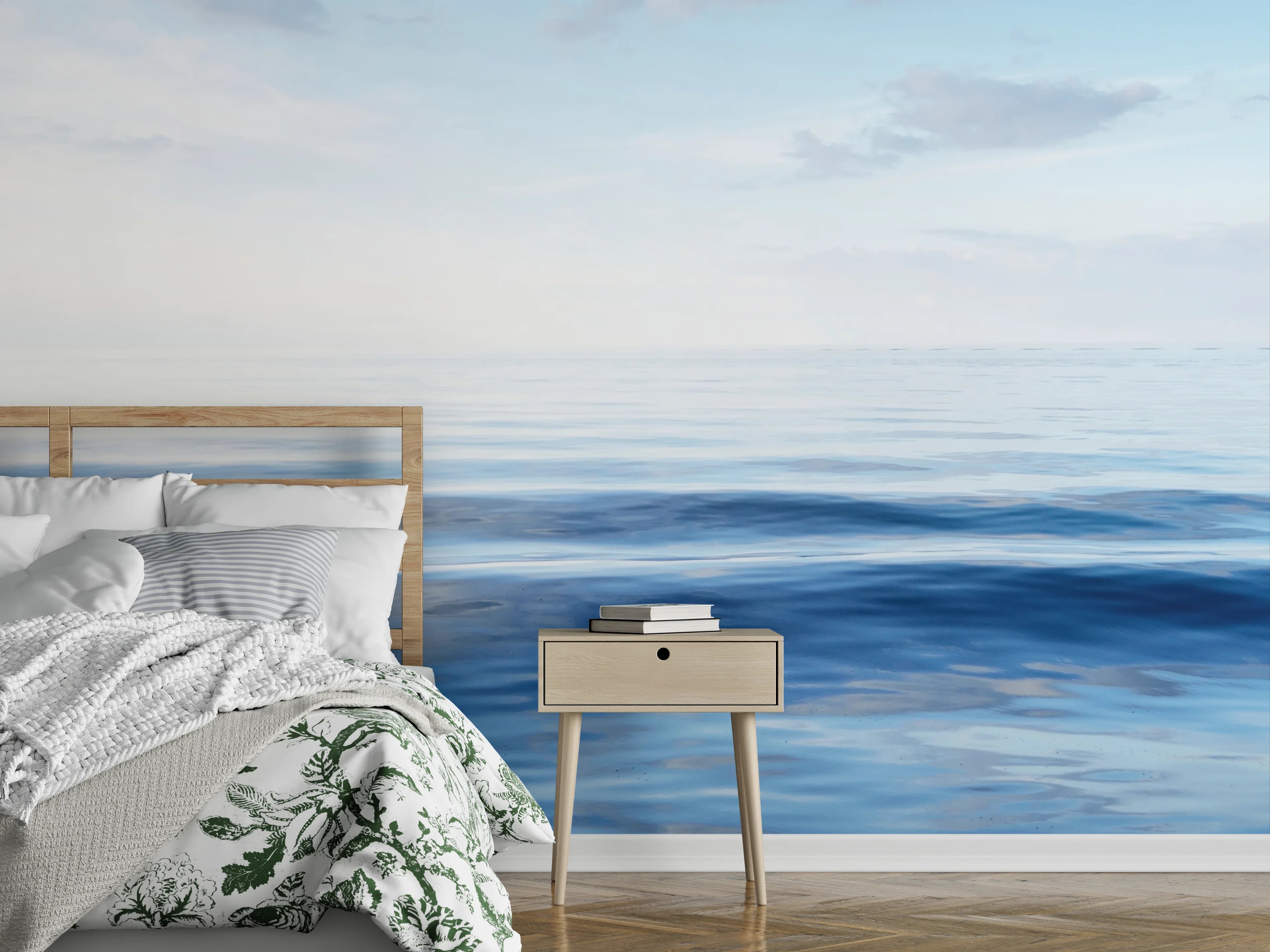 Wandverkleidung Schlafzimmer - Ruhiges Meer und Himmel Panorama