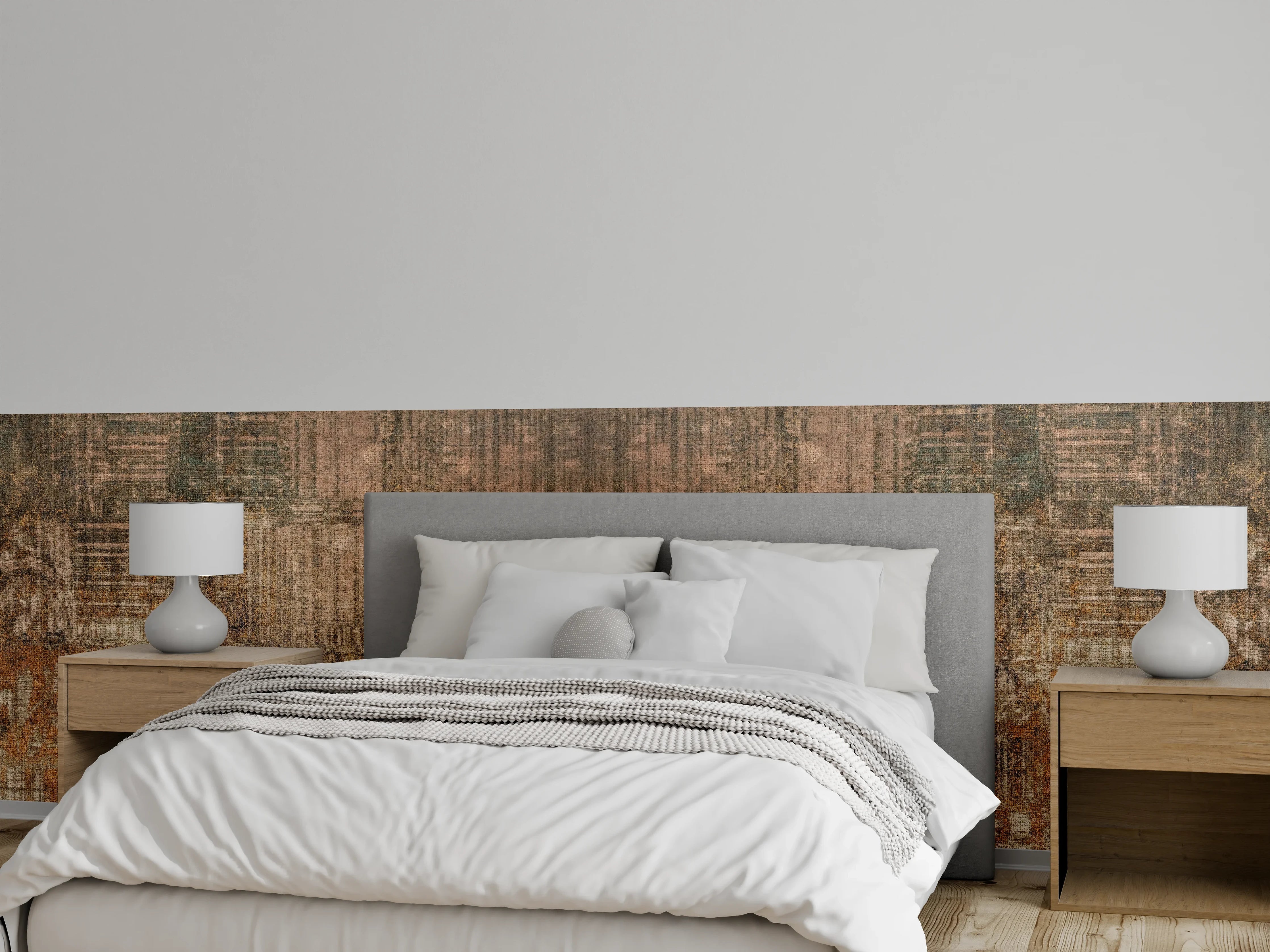 Wandverkleidung Schlafzimmer - Rustikale Braun-Grau Wandtextur