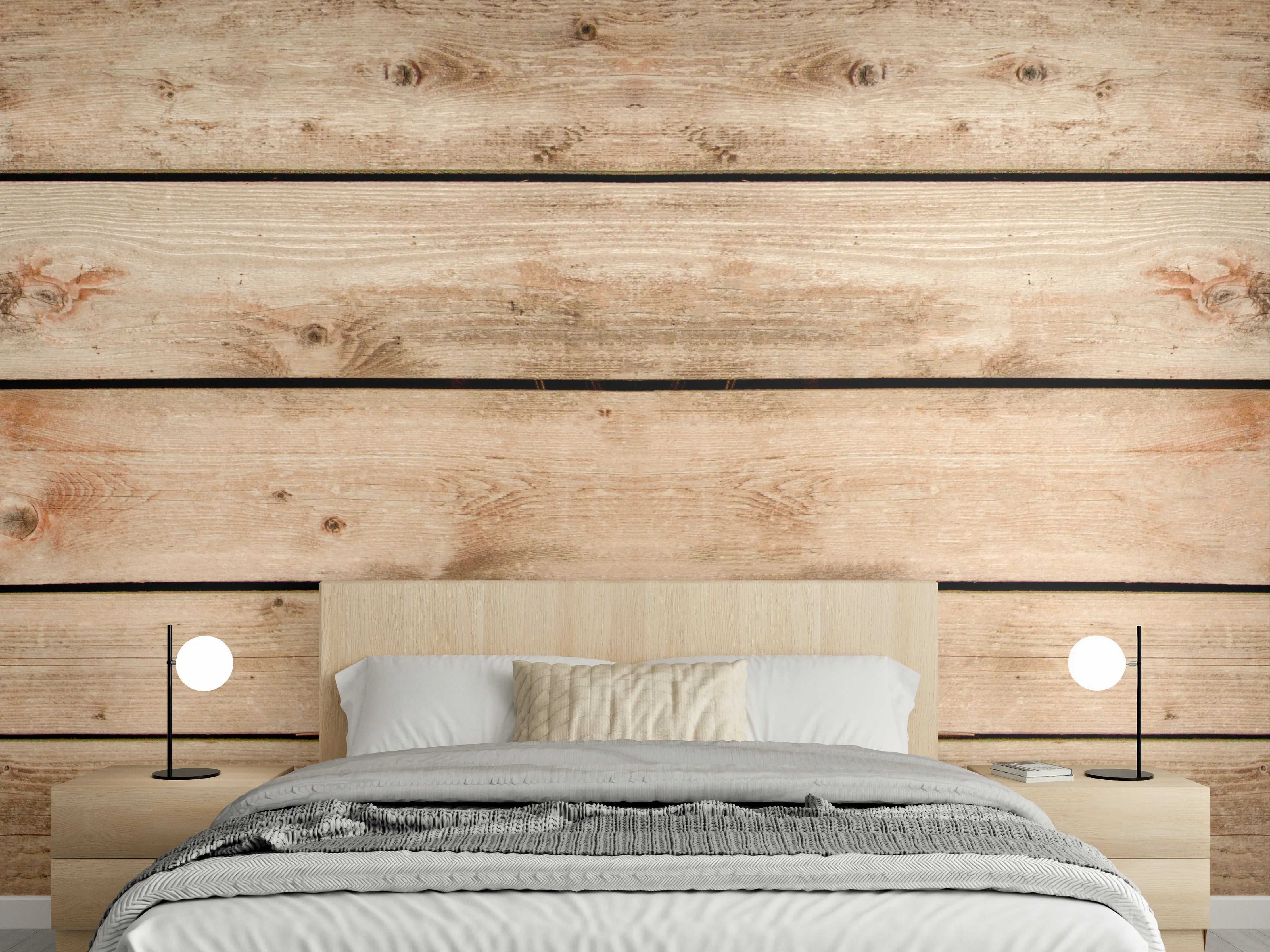 Wandverkleidung Schlafzimmer - Rustikale Braun-Holz-Textur