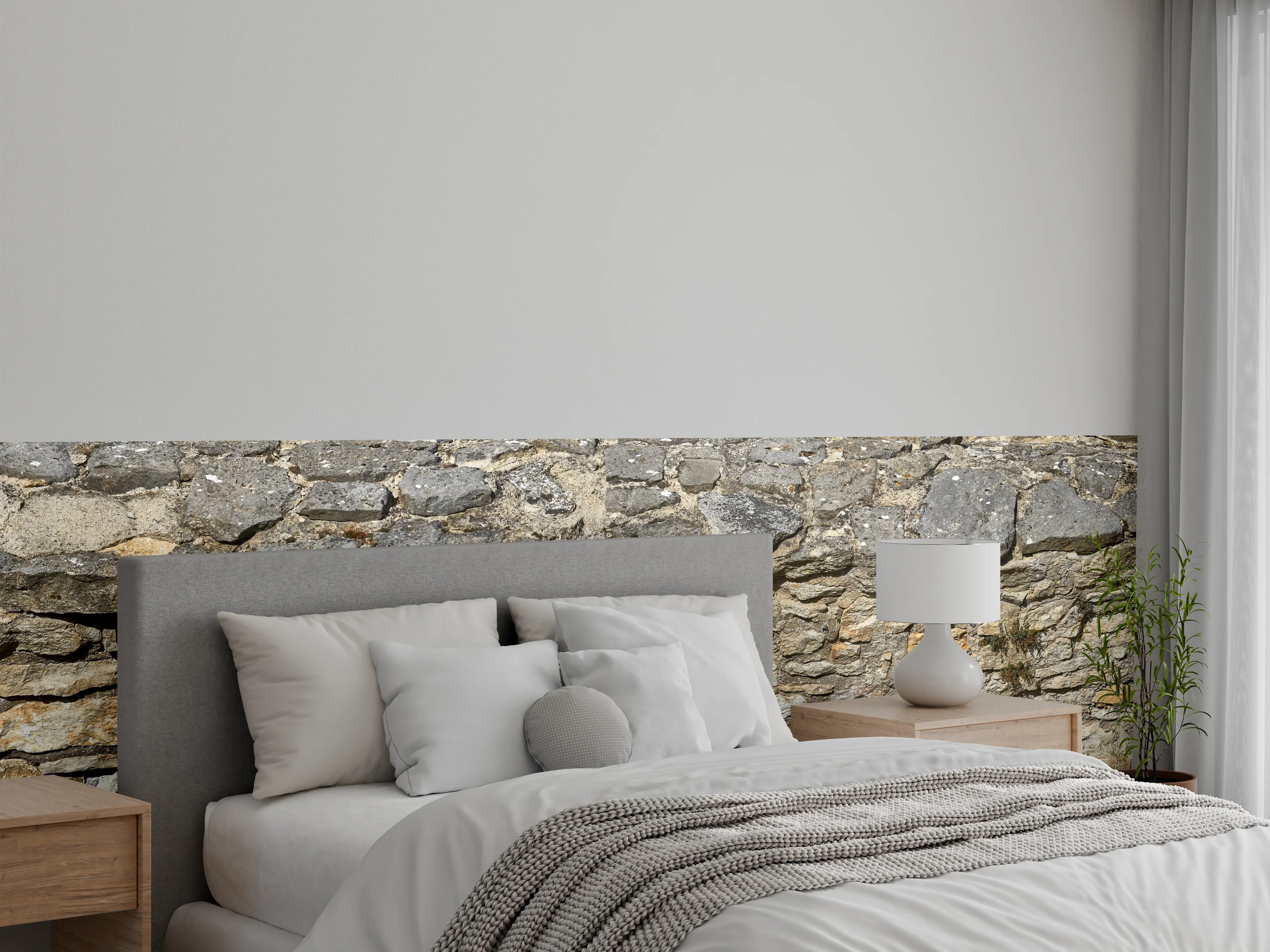 Wandverkleidung Schlafzimmer - Rustikale Burgmauer