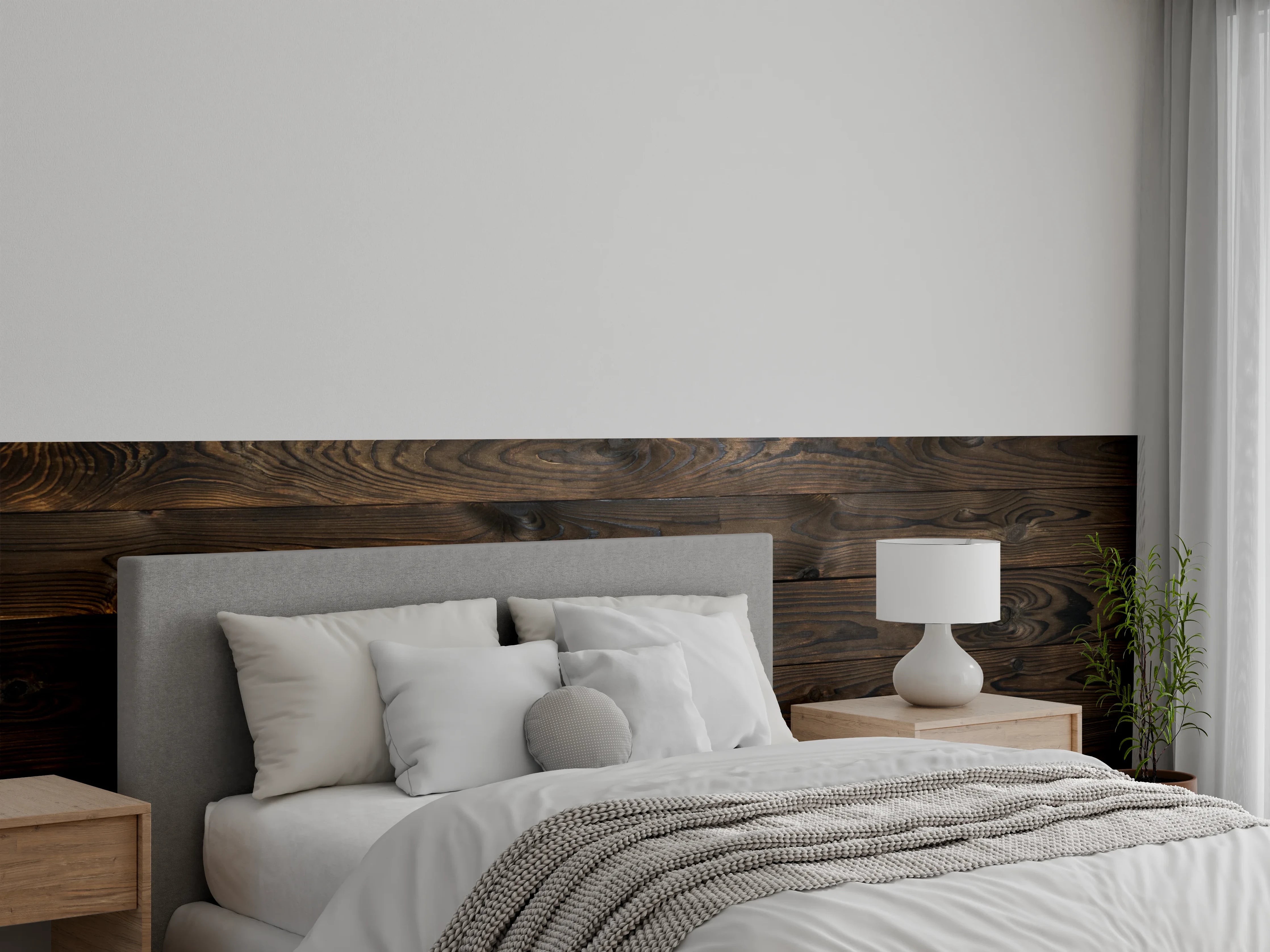 Wandverkleidung Schlafzimmer - Rustikale Holzoptik Wanddeko Braun