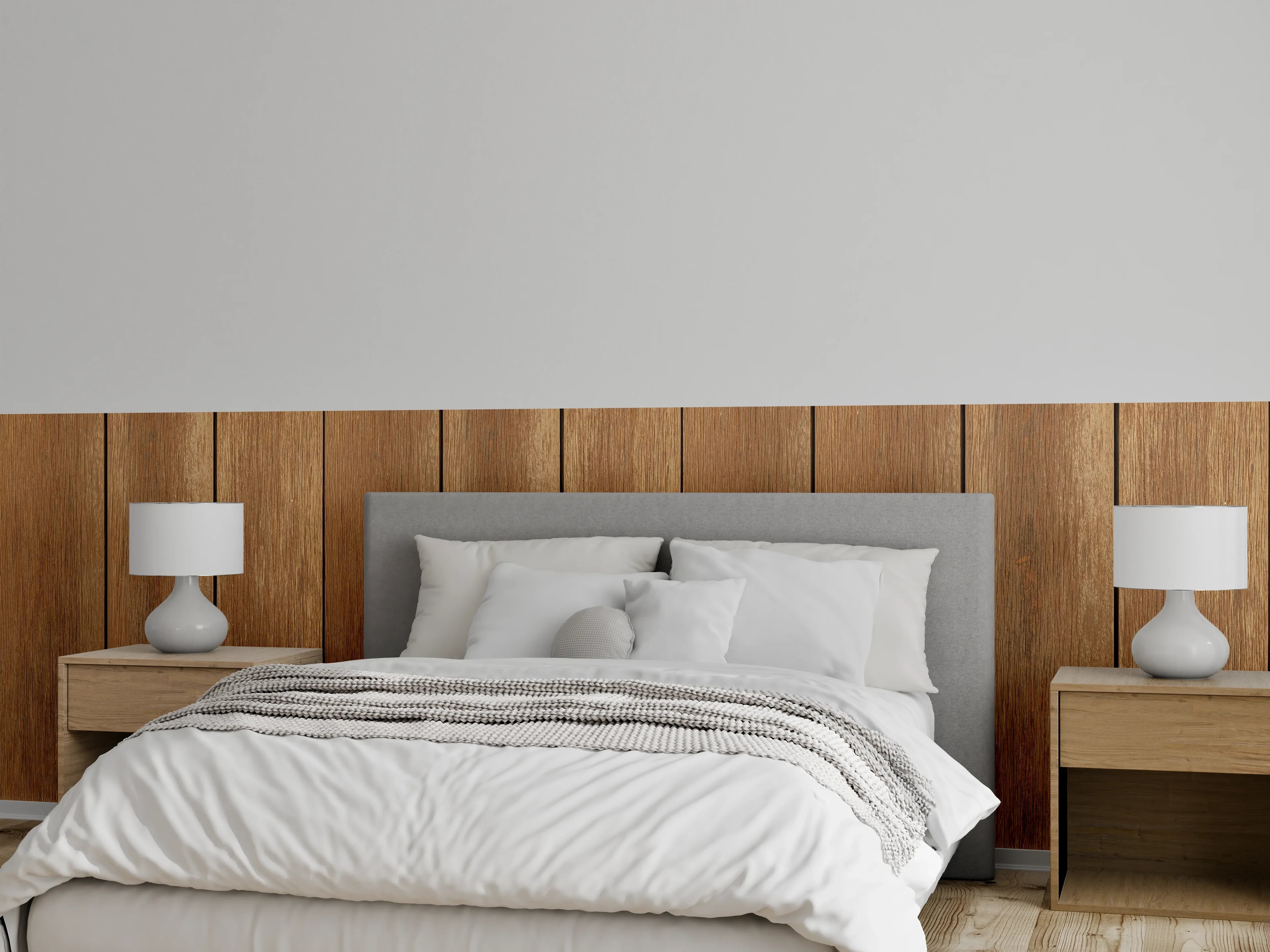 Wandverkleidung Schlafzimmer - Rustikale Holzoptik Wandpaneel Braun