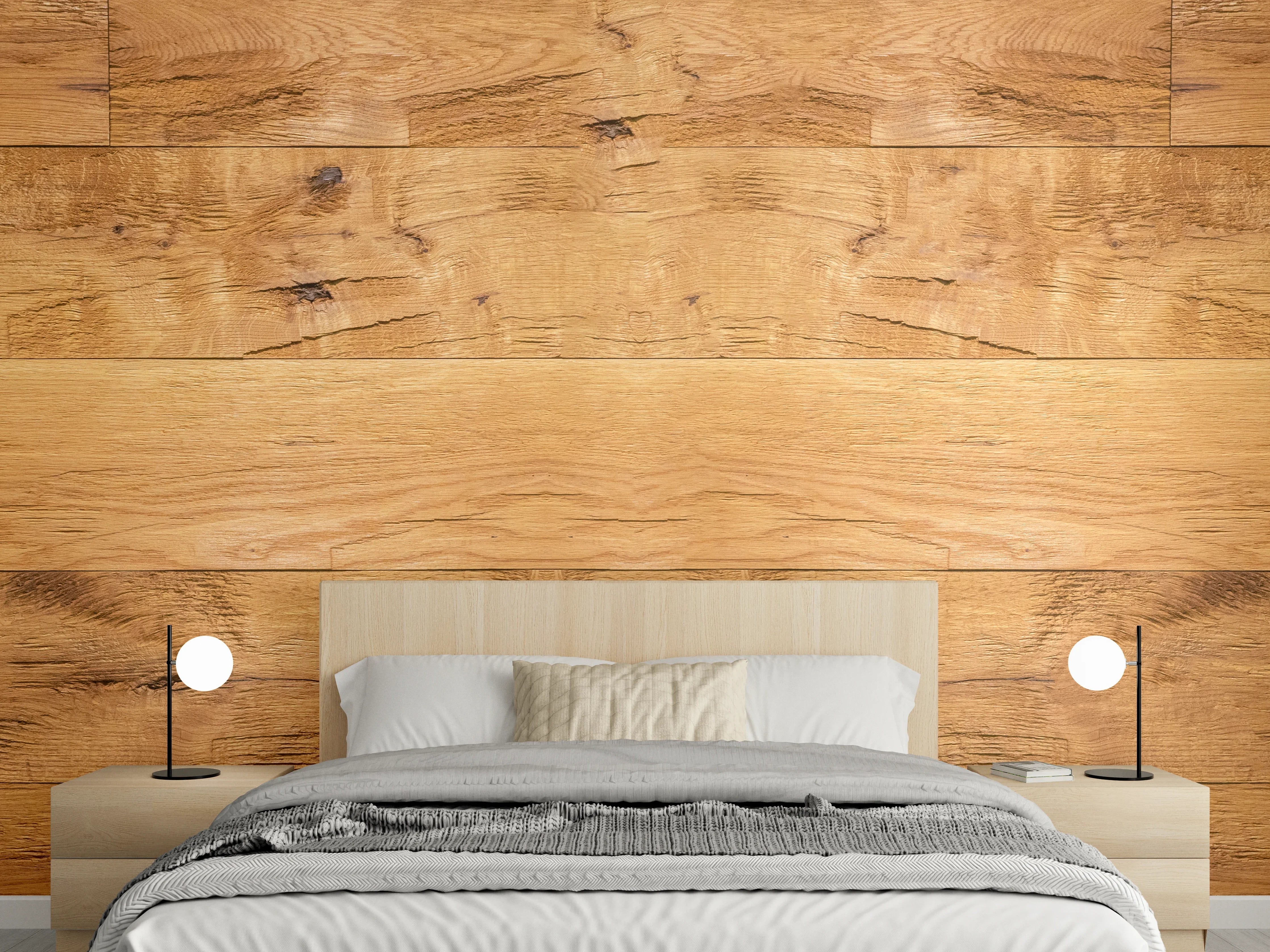 Wandverkleidung Schlafzimmer - Rustikale Holzplatte